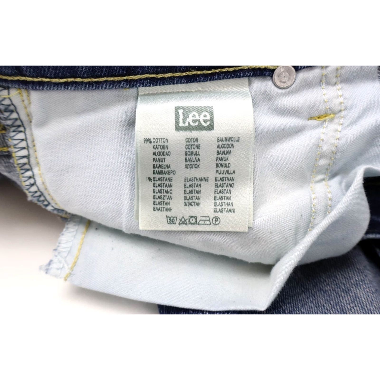 Lee Lee Luke Jeans Men's W31/L32 Fade Effect Whiskers Zip Fly Blue Stretch Slim Fit Size US 31 - 5 Thumbnail