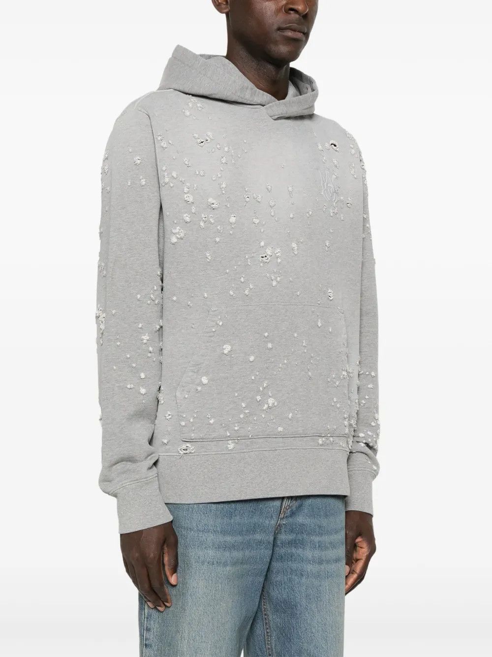 Amiri o1h1sh10525 Ma Shotgun Embroidered Hoodie in Light Grey Size US XS / EU 42 / 0 - 3 Thumbnail