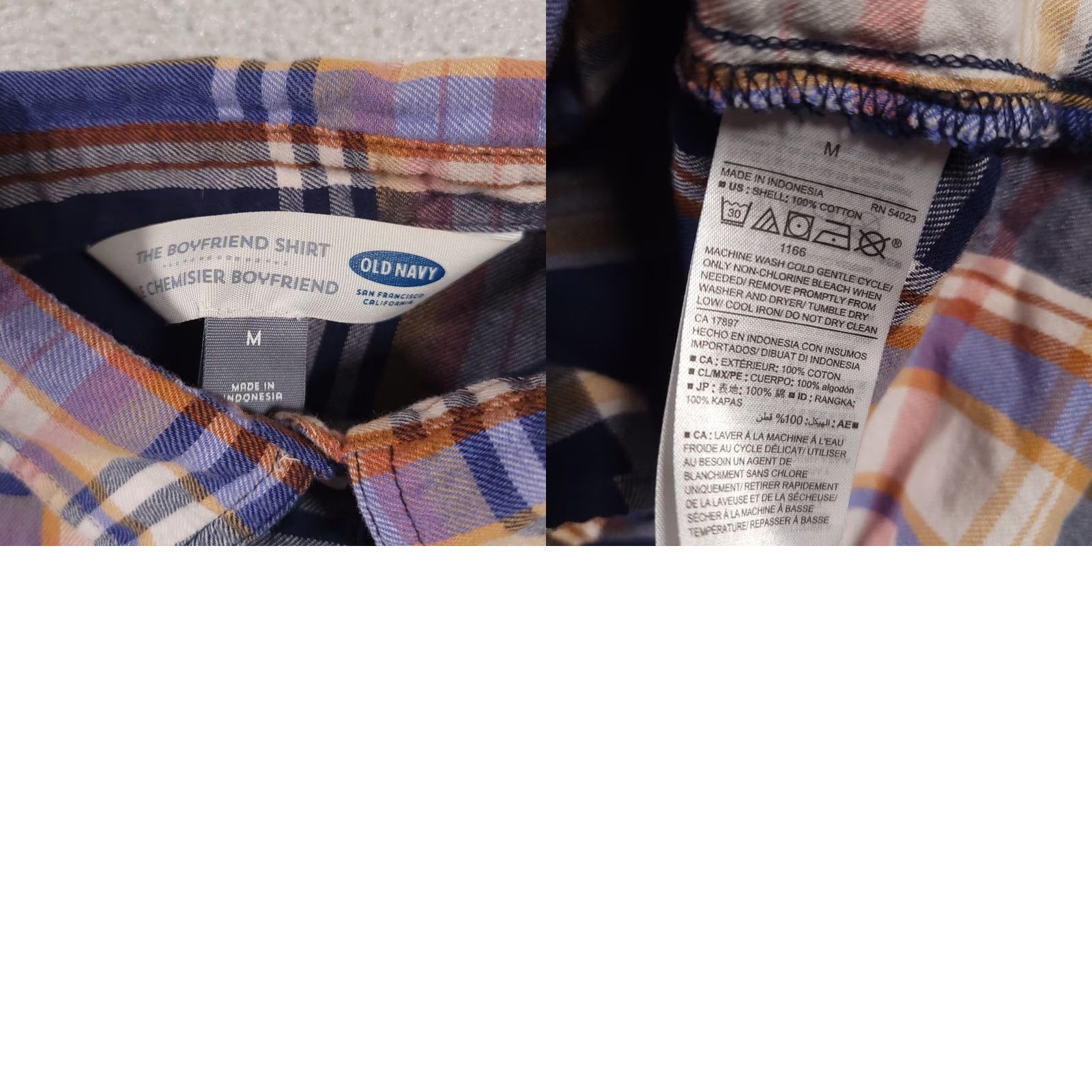 Old Navy Old Navy The Boyfriend Shirt Women's M Colorful Plaid Cotton Button Up Size M / US 6-8 / IT 42-44 - 9 Thumbnail