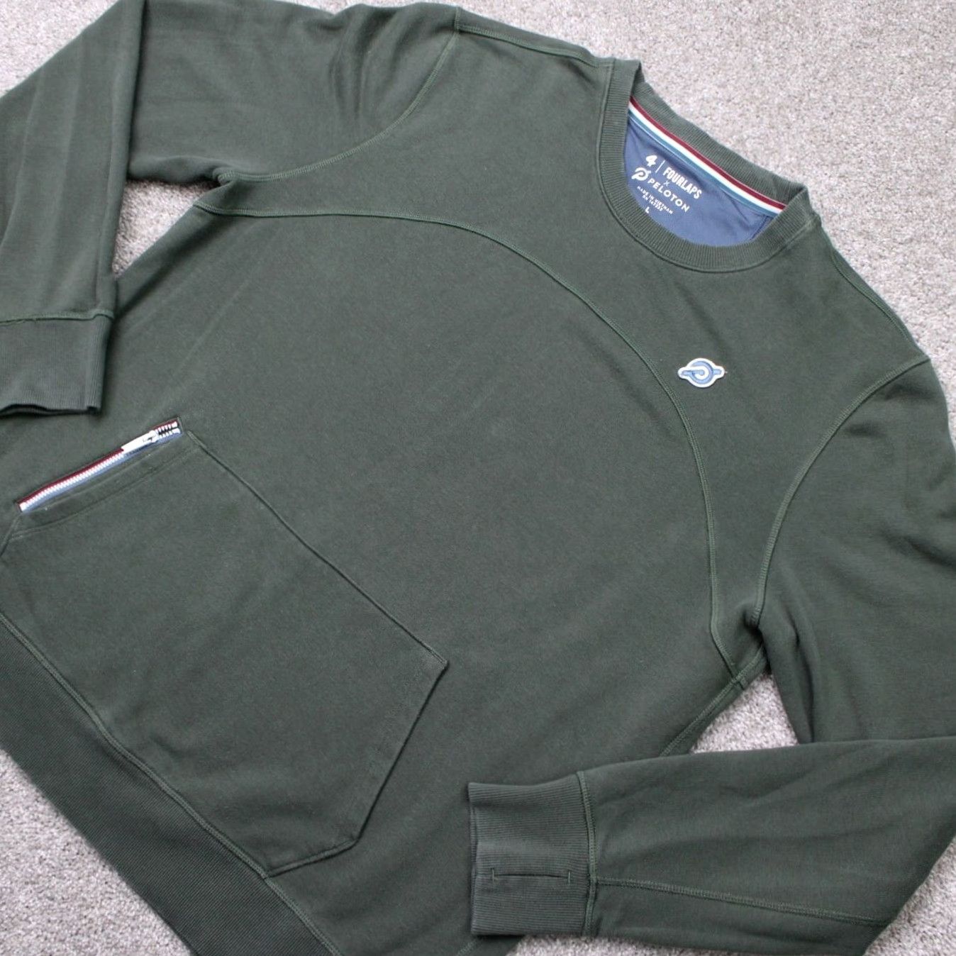 Vintage Fourlaps x Peloton Sweatshirt Mens Large Green Logo Crewneck Pullover Size US L / EU 52-54 / 3 - 3 Thumbnail