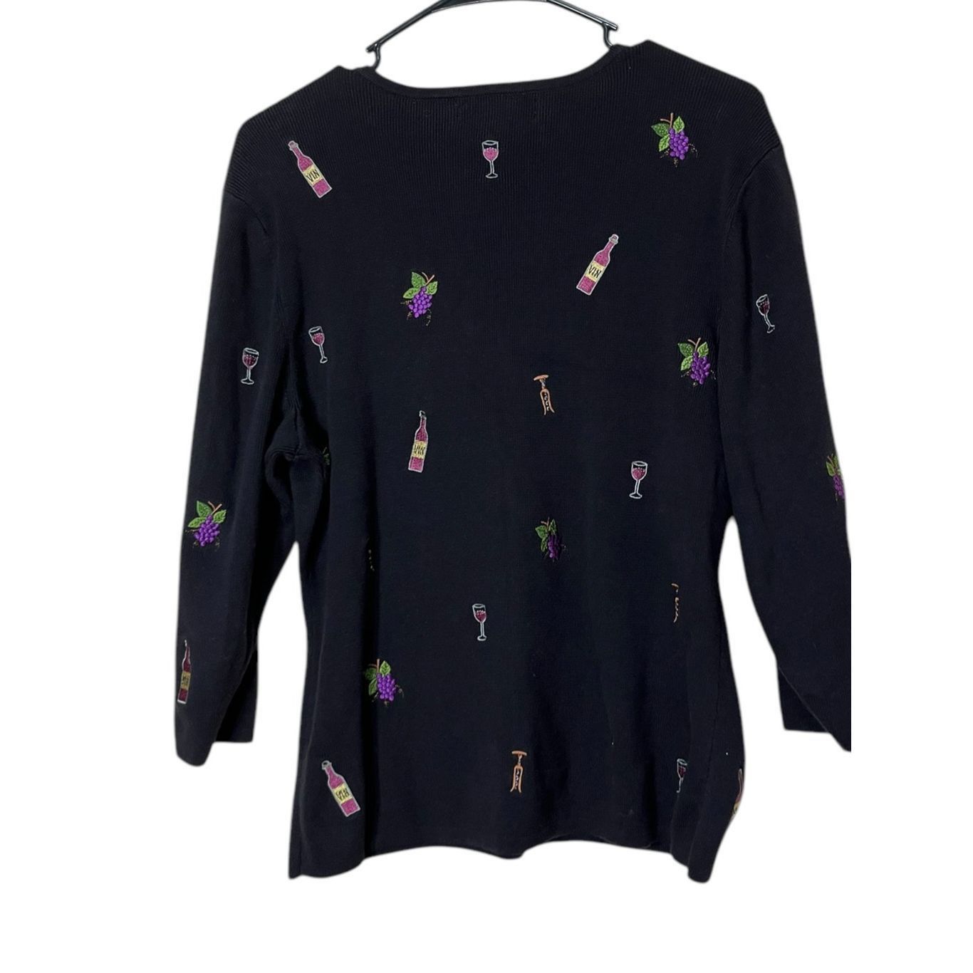 Other Vintage Lily Stanhope Wine Theme Embroidered Sweater Size La Size L / US 10 / IT 46 - 5 Thumbnail