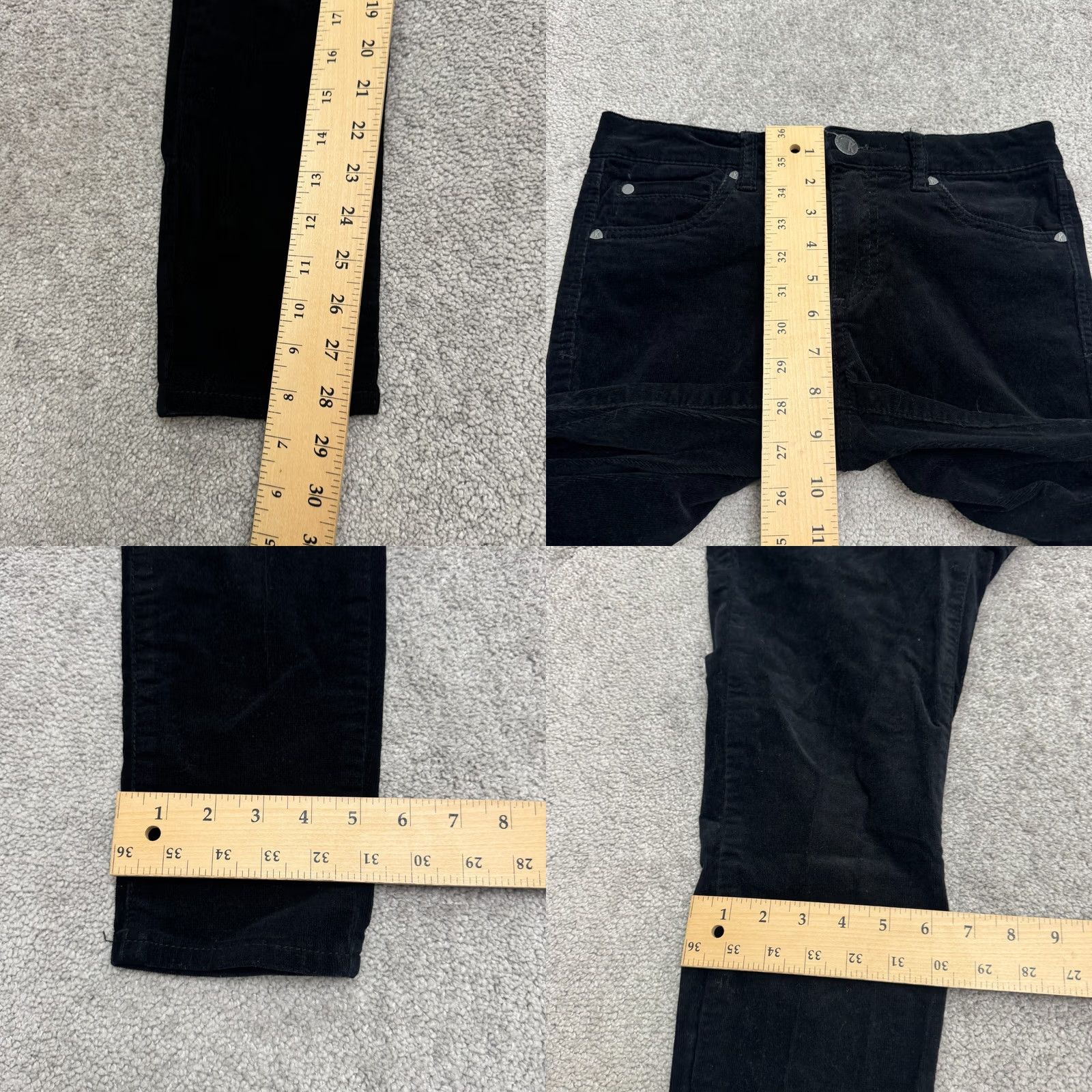 Vintage KUT from the Kloth Jeans Corduroy Skinny Womens 2 Black Mid Rise Stretch Casual Size 26" / US 2 / IT 38 - 9 Thumbnail