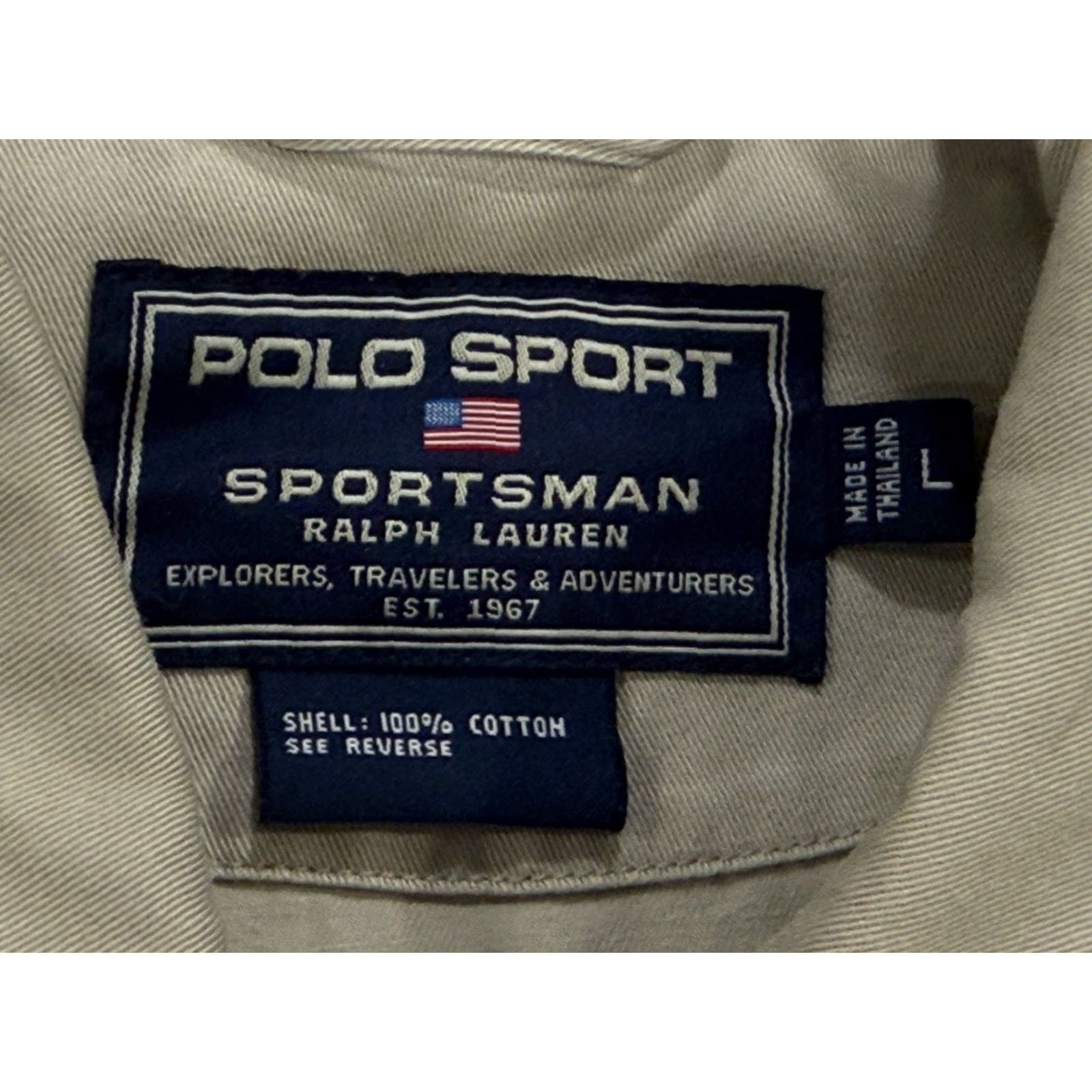 Ralph Lauren VINTAGE Ralph Lauren Sportsman Zip Jacket Polo Sport Men’s L Windbreaker Beige Khaki Cotton Zip Mens Sports USA Size US L / EU 52-54 / 3 - 5 Thumbnail