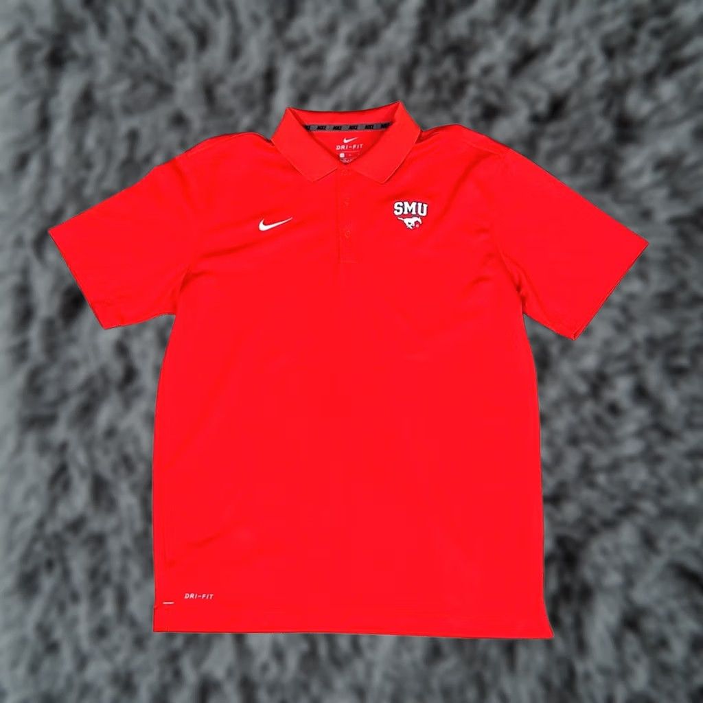 Nike Nike Dri-FIT Varsity Polo SMU Mustangs Red Large Mens Shirt Size US L / EU 52-54 / 3 - 1 Thumbnail