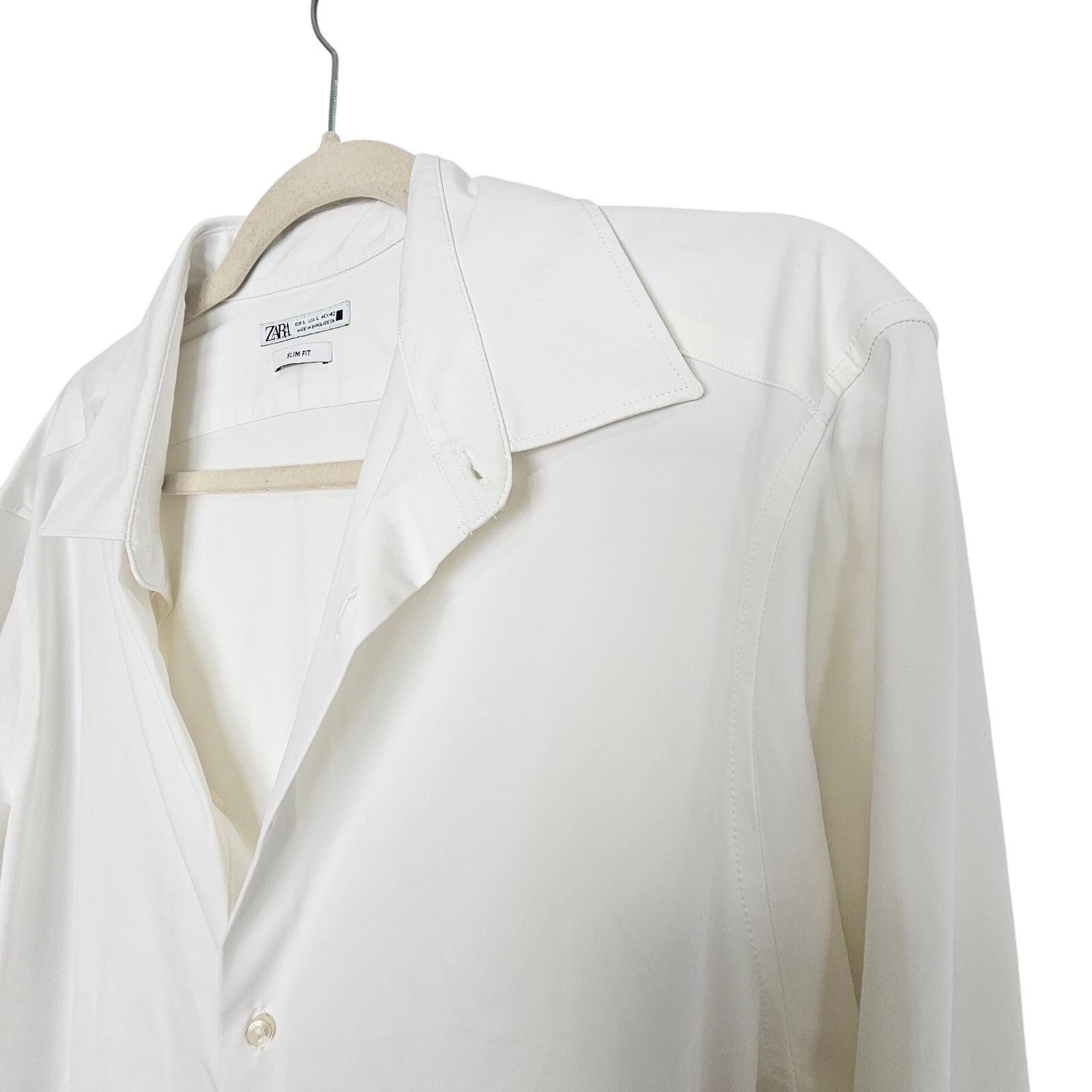 Zara Zara Shirt White Button Front Long Sleeve Dress Shirt Men L Size US L / EU 52-54 / 3 - 5 Thumbnail