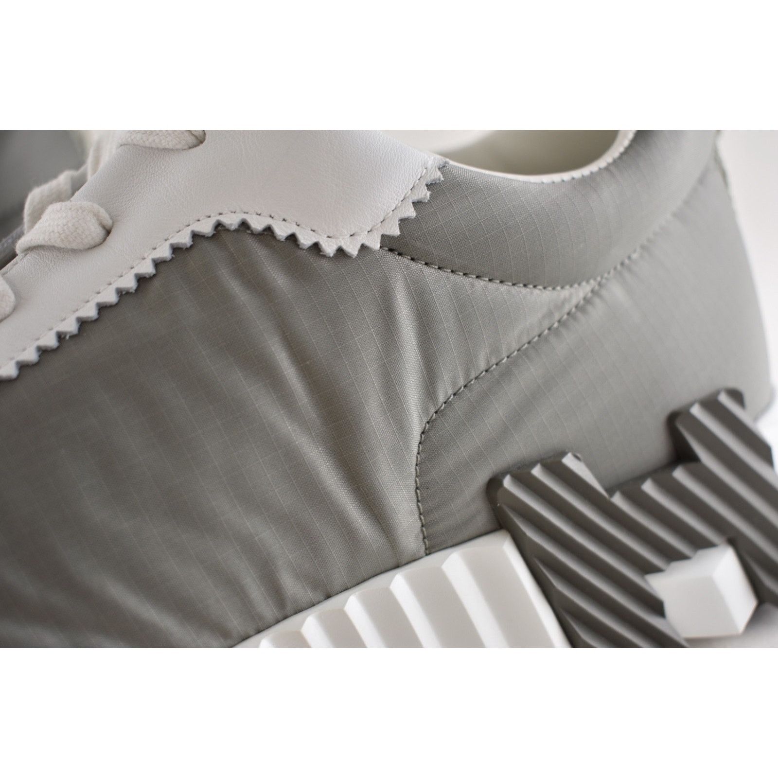 Hermes Mens Bouncing Sneaker Etoupe Blanc White Grey H Logo Lace Up Size US 11 / EU 44 - 15 Thumbnail