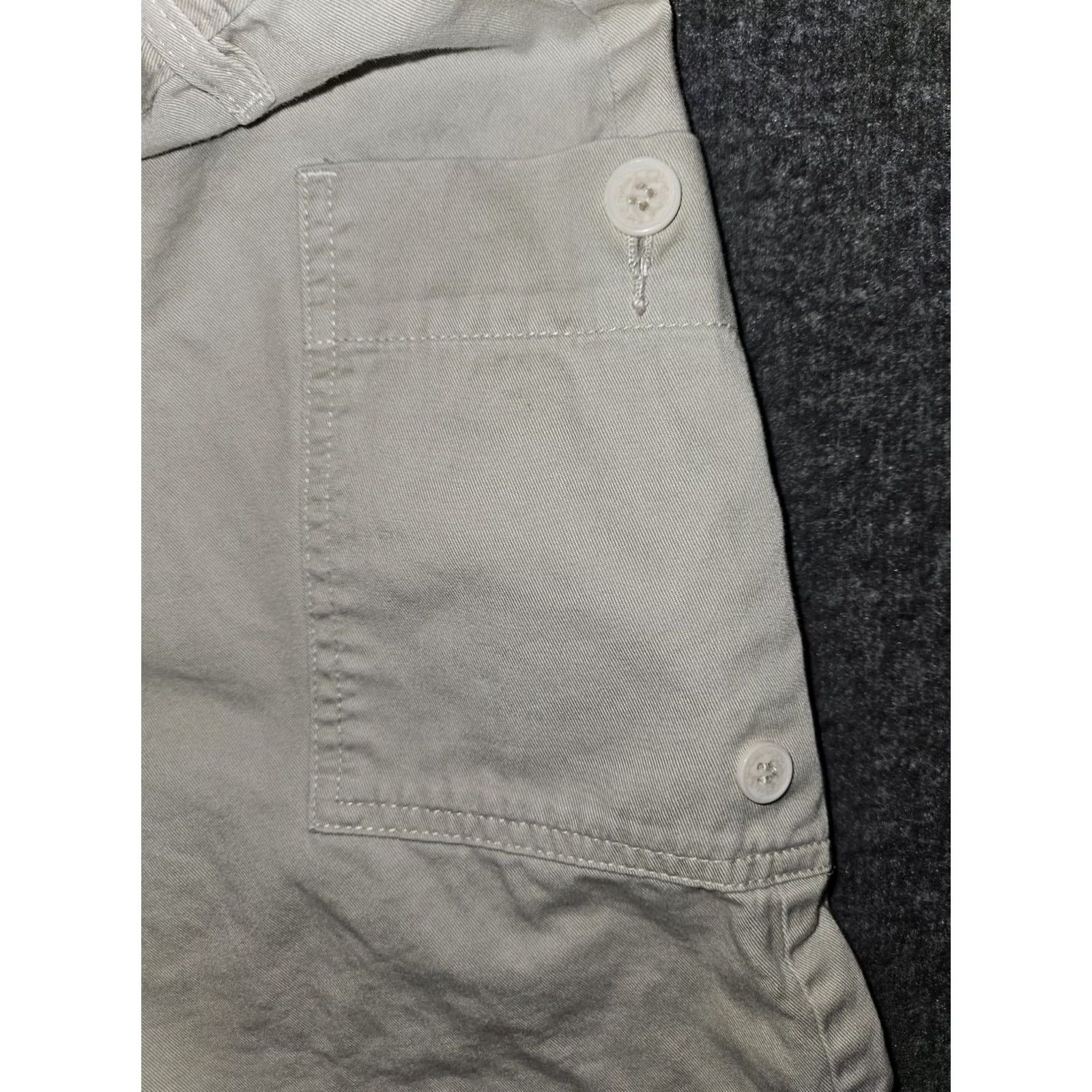 Calvin Klein Calvin Klein Khaki Shorts Women's 12 Mid Rise Adjustable Waist Pockets Beige 100% Cotton Flat Front Button Logo Chino City Designer Outdoor Womens Size 34" / US 12 / IT 48 - 7 Thumbnail