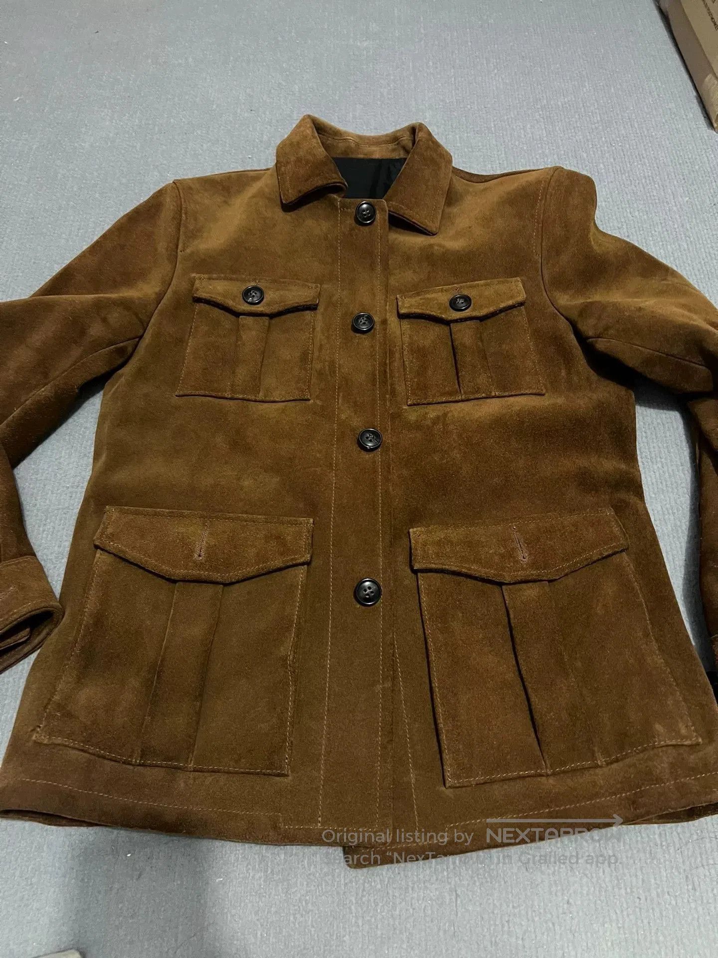 Vintage Classic Brown Suede Work Jacket. Size US M / EU 48-50 / 2 - 1 Thumbnail