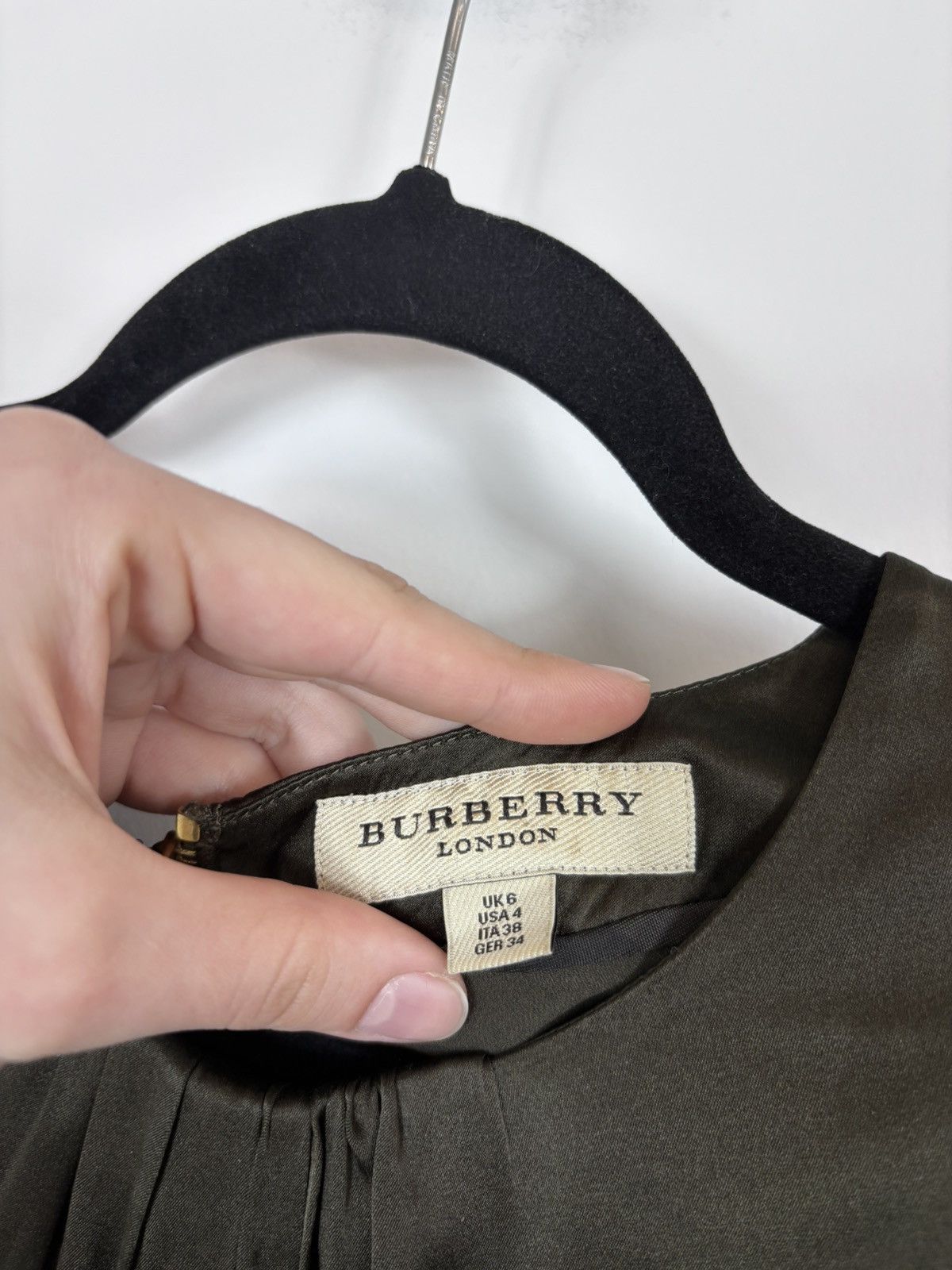 Burberry Burberry London Women’s Khaki Long Sleeve Blouse Top Size XS / US 0-2 / IT 36-38 - 14 Thumbnail