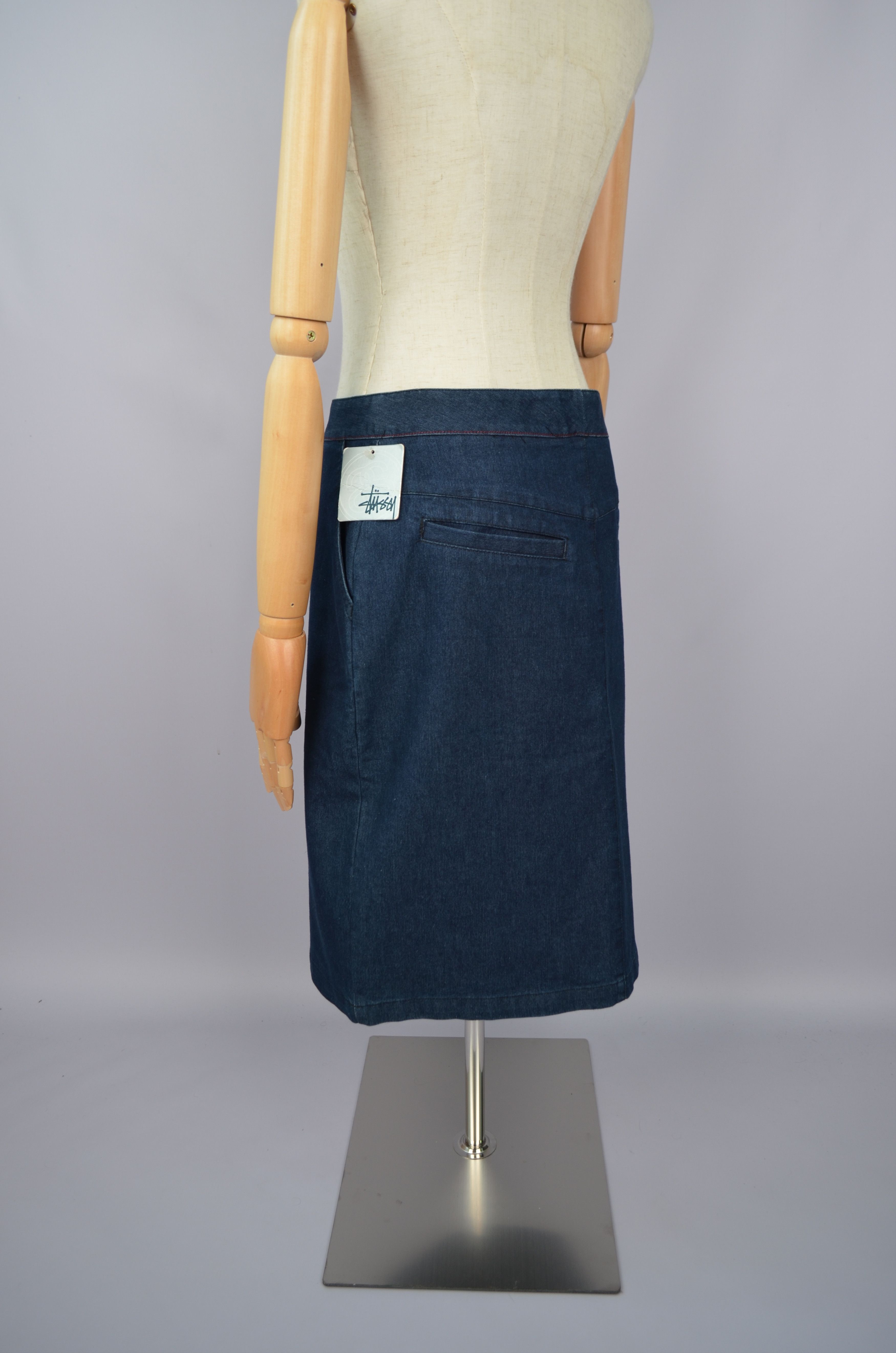Designer × Stussy Stussy Blue Denim Long Skirt Size 7 / 28 Small y2k 00s NWT Size 28" / US 6 / IT 42 - 5 Thumbnail