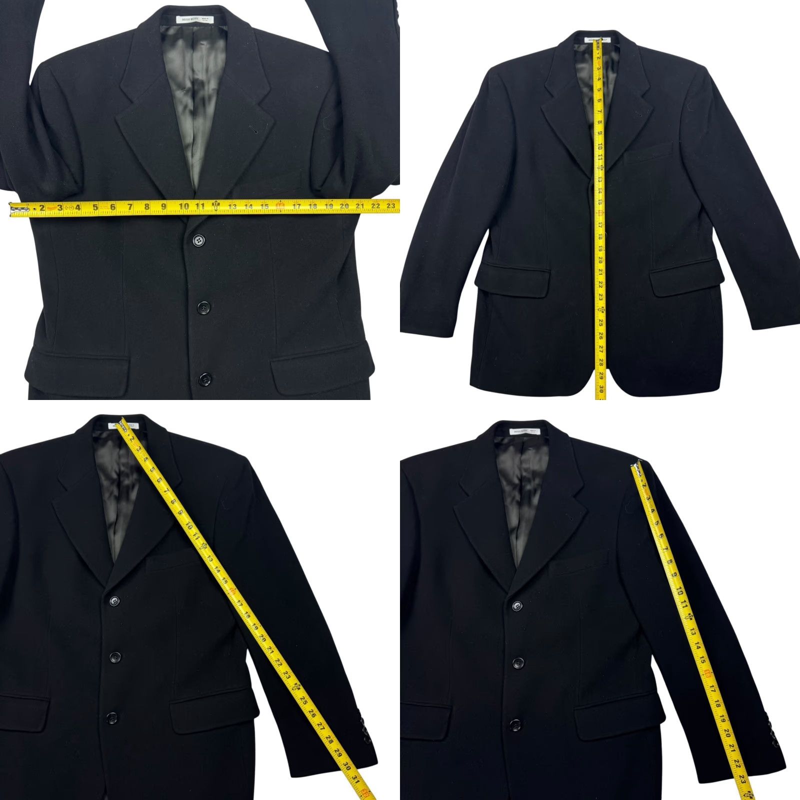 Hugo Boss HUGO BOSS Blazer Men’s Poseidon Wool/Cashmere 3-Button Black 38S USA Blazer Short Notch Single-Breasted 3-Button Mens Size 38R - 8 Thumbnail