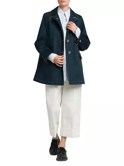 Thom Browne o1s22i1n0924 Cropped Wide Leg Jeans in White Size 27" / US 4 / IT 40 - 2 Thumbnail