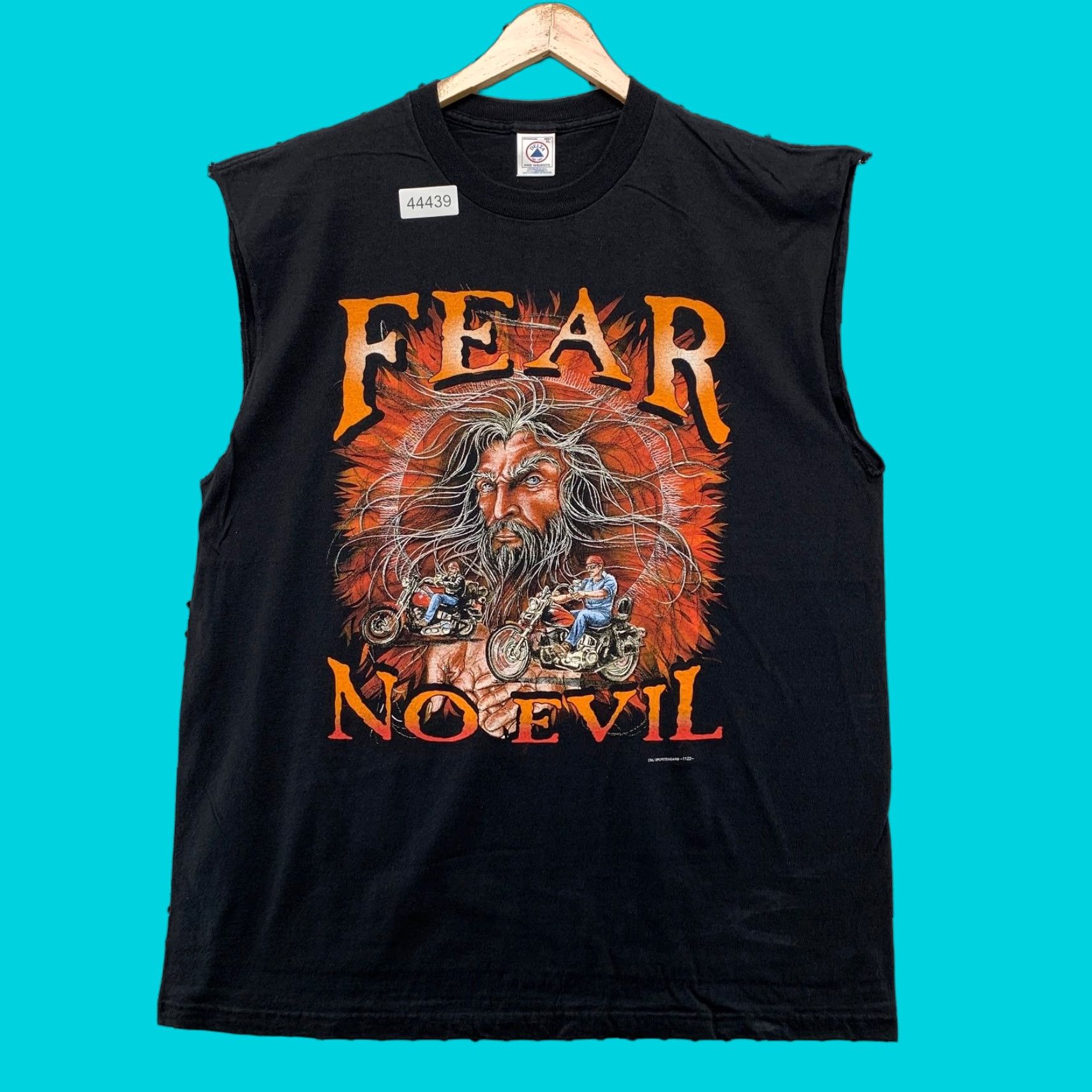 Delta VINTAGE Fear No Evil Wizard T Shirt Mens XL Black Sleeveless Kalispell MT 90s Motorcycle USA Delta Shirt Mens XL Black Graphic Print Size US XL / EU 56 / 4 - 1 Thumbnail
