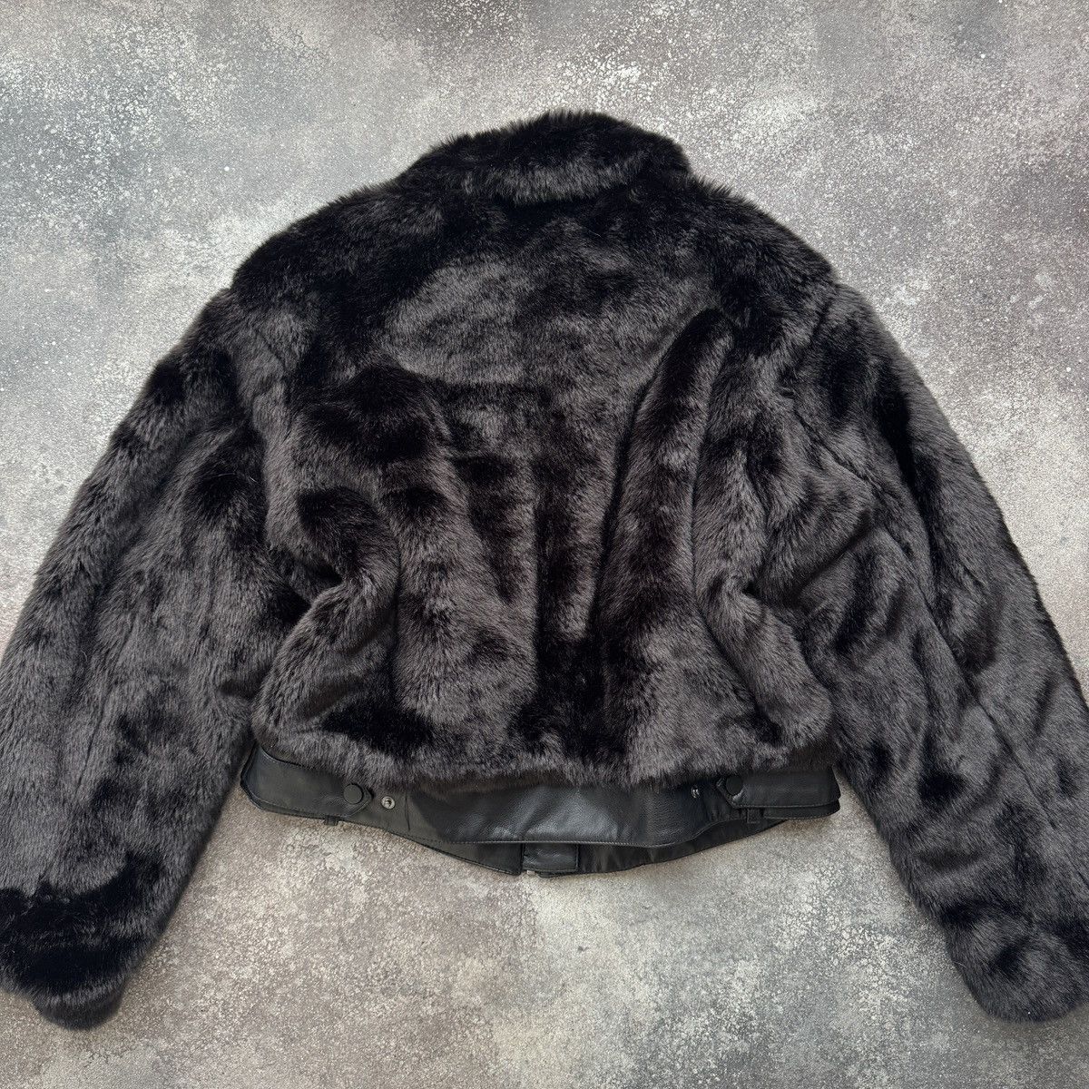 If Six Was Nine Orsay Y2K Glam Black Faux Fur Cropped Jacket Size L / US 10 / IT 46 - 6 Thumbnail
