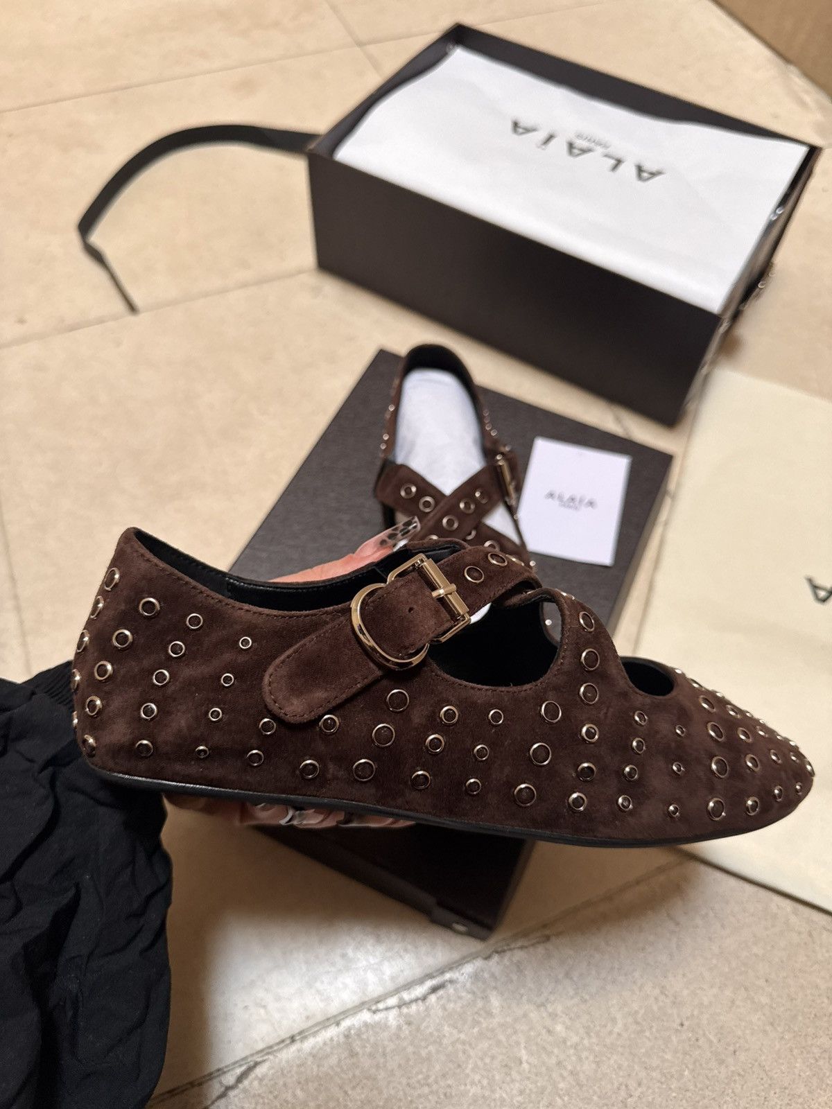 Alaia Alaïa Ebene criss cross ballet flats 39 Size US 8 / IT 38 - 5 Thumbnail