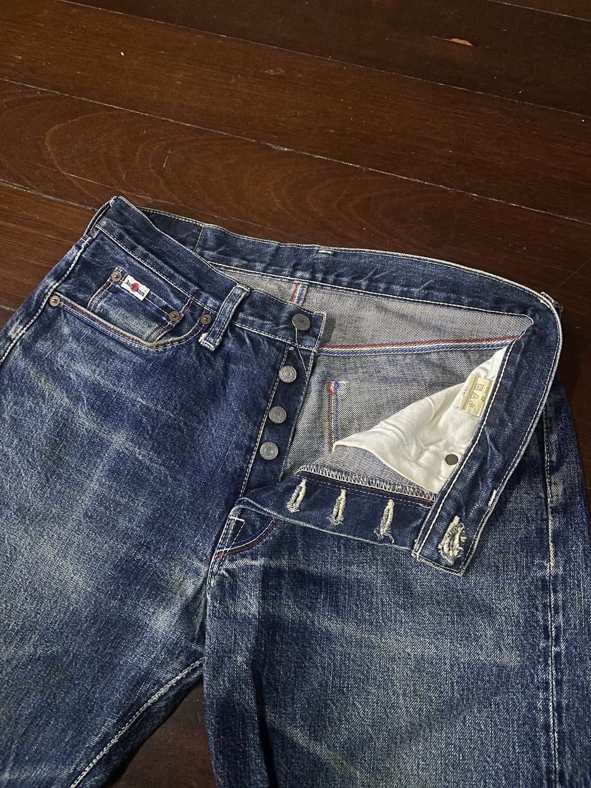 Studio D'Artisan Studio D’Artisan embroide og design Art Selvedge Denim faded Size US 32 / EU 48 - 20 Thumbnail