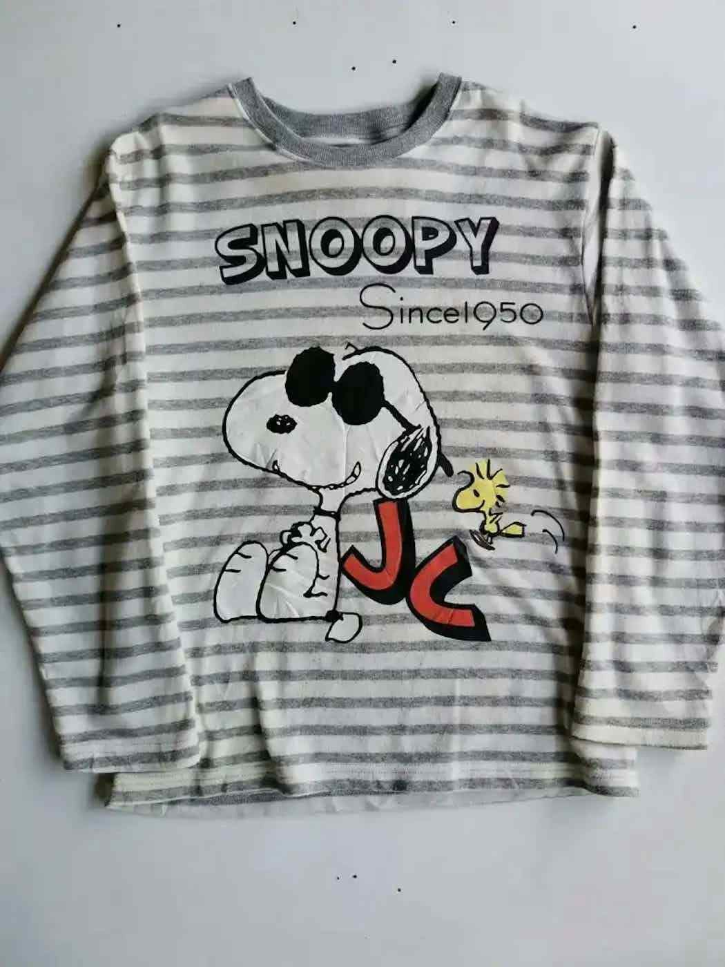 Peanuts Vintage Peanuts Snoopy Stripe Big Logo Sweatshirt Size US M / EU 48-50 / 2 - 1 Thumbnail
