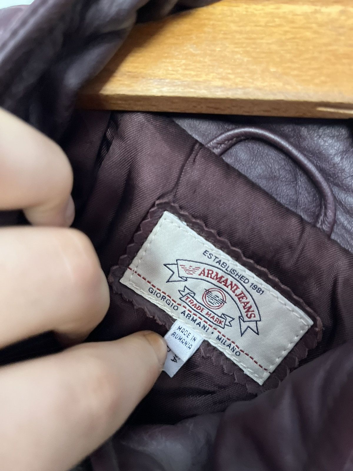 Giorgio Armani Vintage Y2K Giorgio Armani Womens Leather Coat Avant Garde Size L / US 10 / IT 46 - 6 Thumbnail