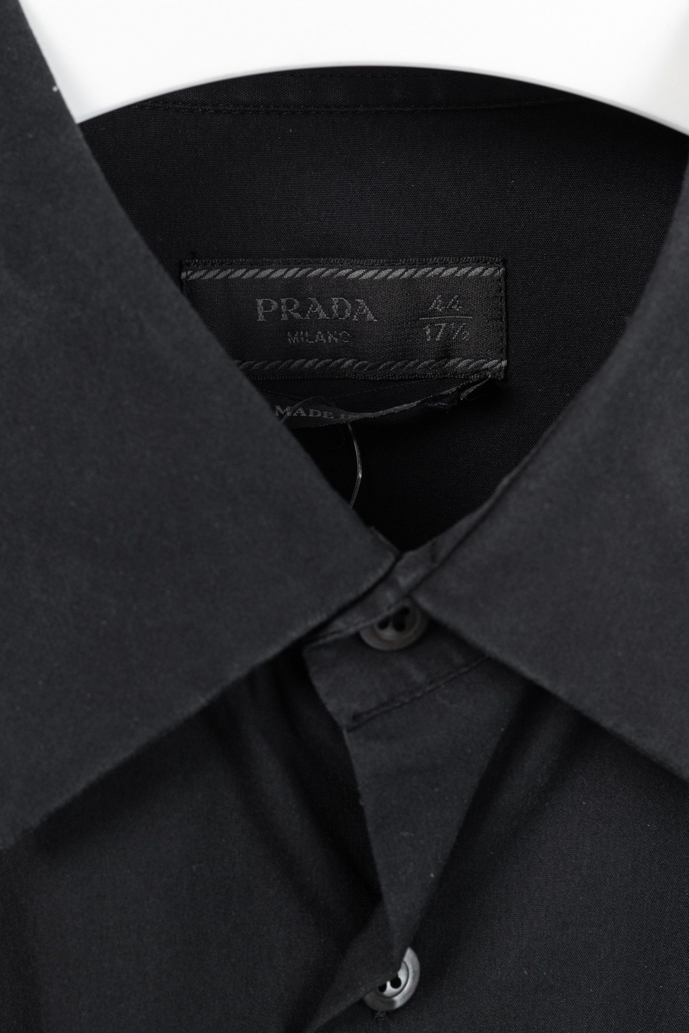 Prada Prada Black Cotton-Poplin Buttoned Shirt Size US XL / EU 56 / 4 - 4 Thumbnail