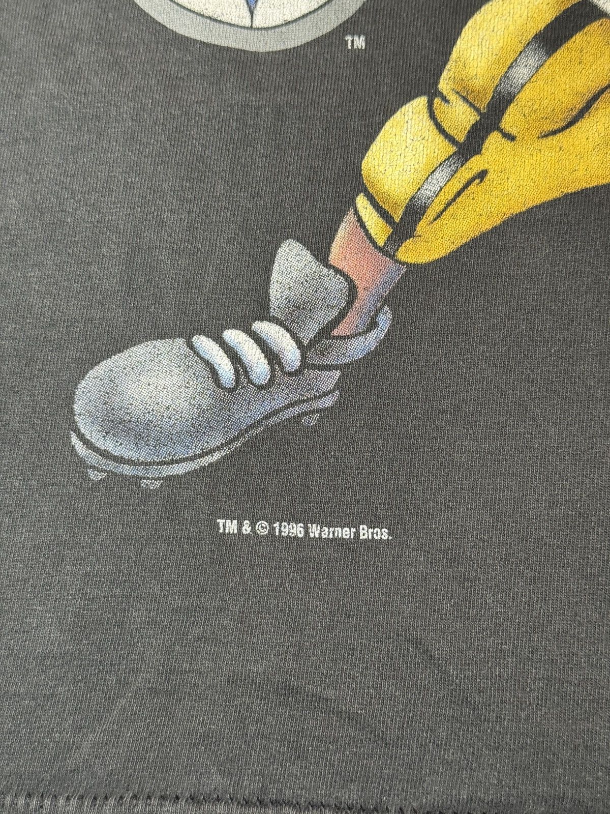 Starter Vtg 90s Pittsburgh Steelers Taz Looney Tunes Cartoon T Shirt Size US L / EU 52-54 / 3 - 3 Thumbnail