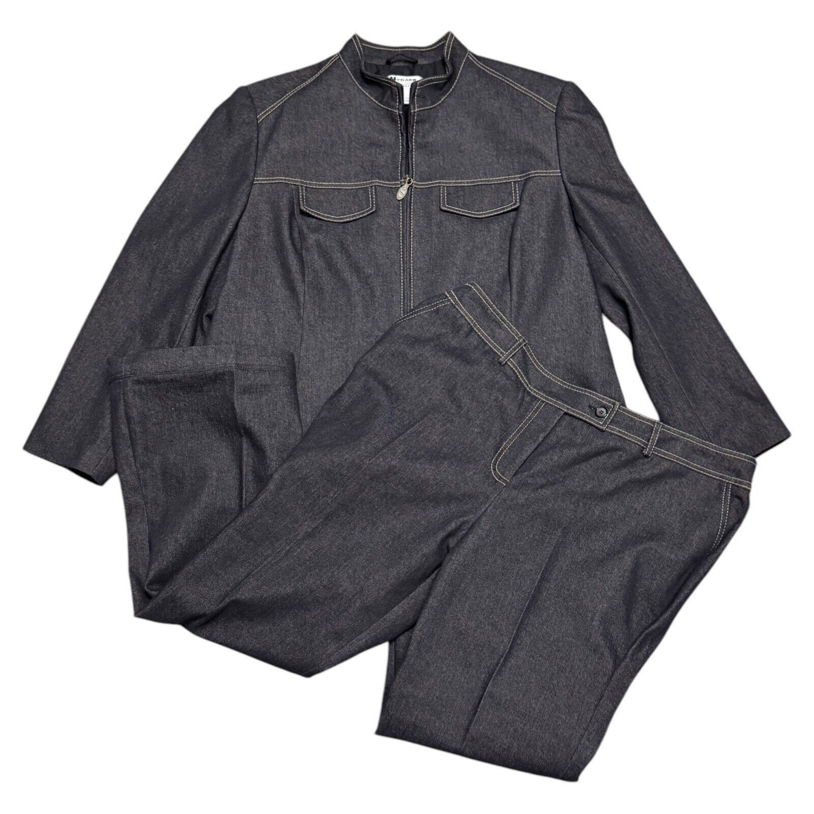 Nygard NYGARD 2-Piece Set Designer Grey Business Jacket & Pants 16P Size XXL / US 16-18 / IT 52-54 - 6 Thumbnail