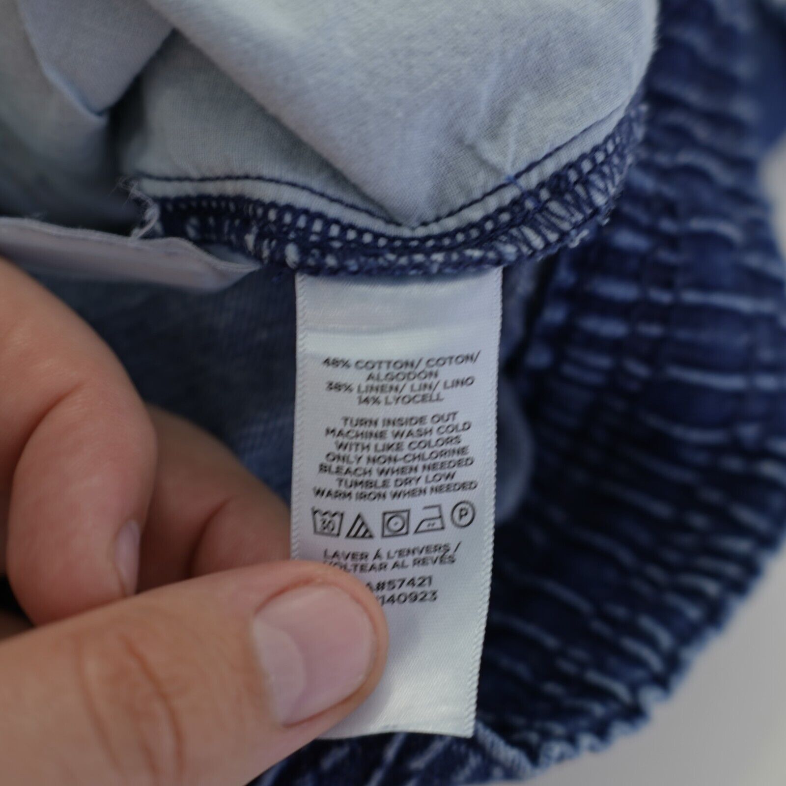 Ann Taylor Ann Taylor Loft Blue Denim Drawstring Elastic Waist Shorts S Size 28" / US 6 / IT 42 - 9 Thumbnail