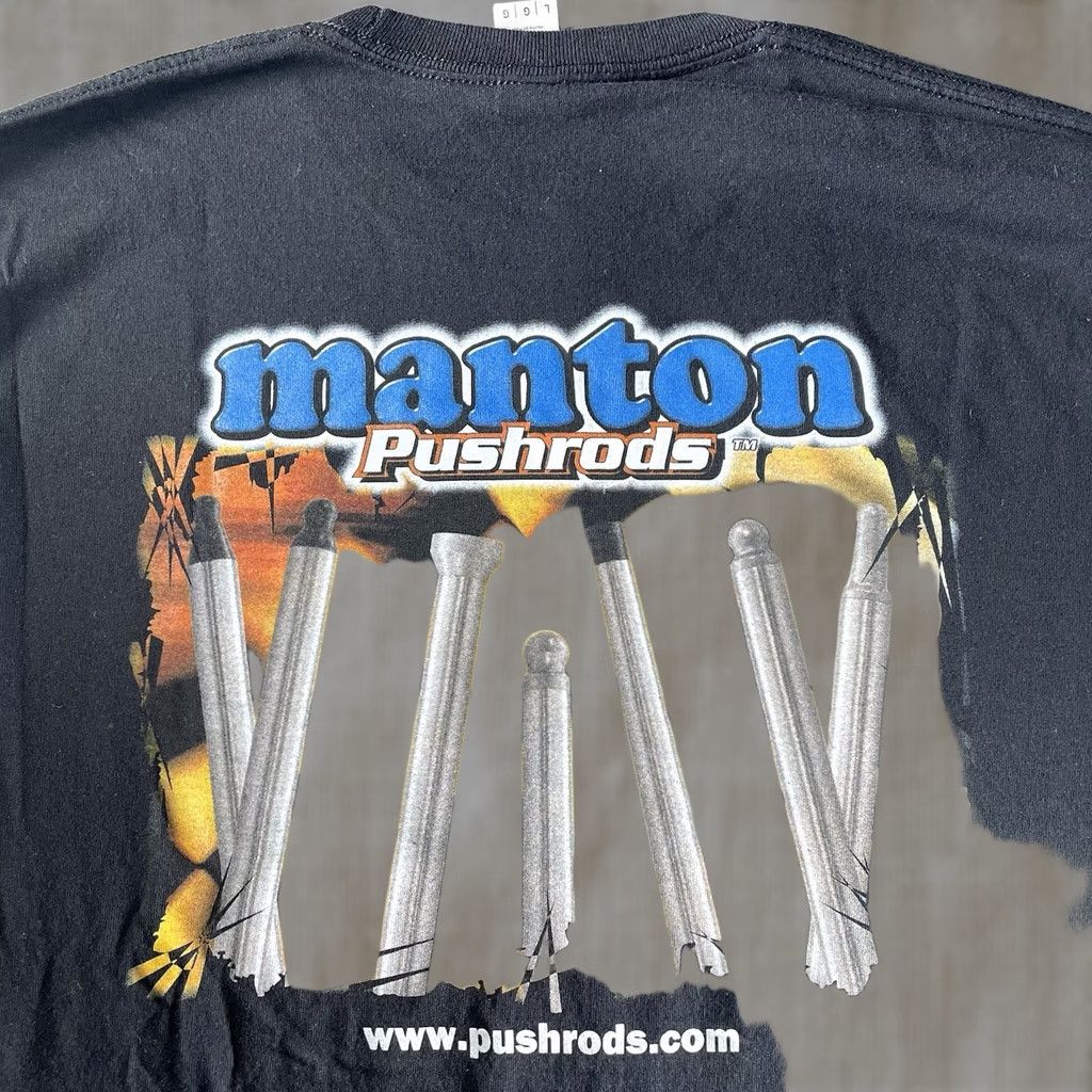 Vintage Manton Pushrods Shirt Men’s Large USA Tee Kustom Kulture Black T-Shirt USA Men’s L Size US L / EU 52-54 / 3 - 1 Thumbnail