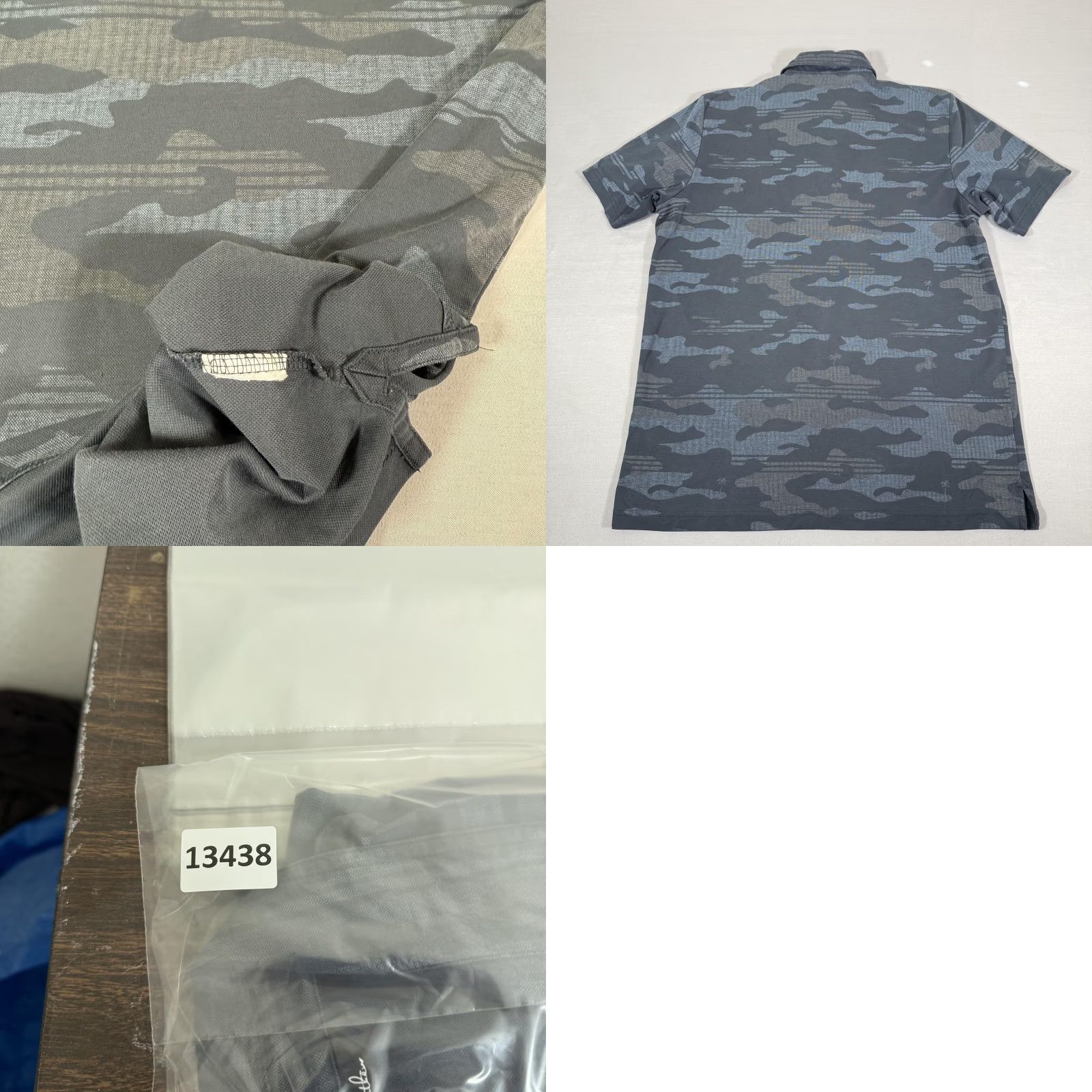 TravisMathew Travis Mathew Polo Shirt Mens XL Gray Blue Camouflage Golf Performance Athletic Short Sleeve Collared Logo Size US XL / EU 56 / 4 - 8 Thumbnail