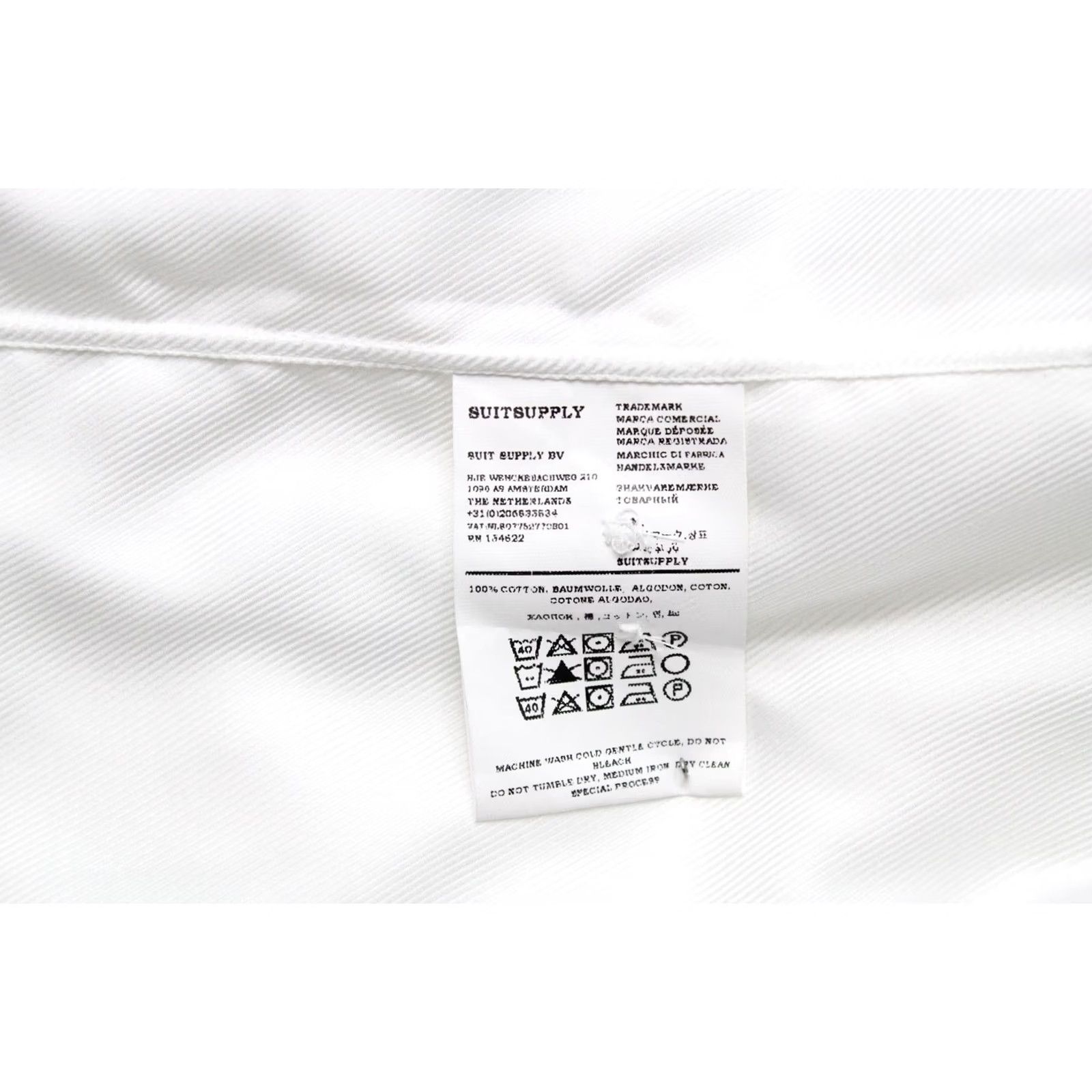 Suitsupply SUITSUPPLY Extra Slim Fit Shirt Men's MEDIUM Button Up Cutaway White Formal Size 40R - 7 Thumbnail
