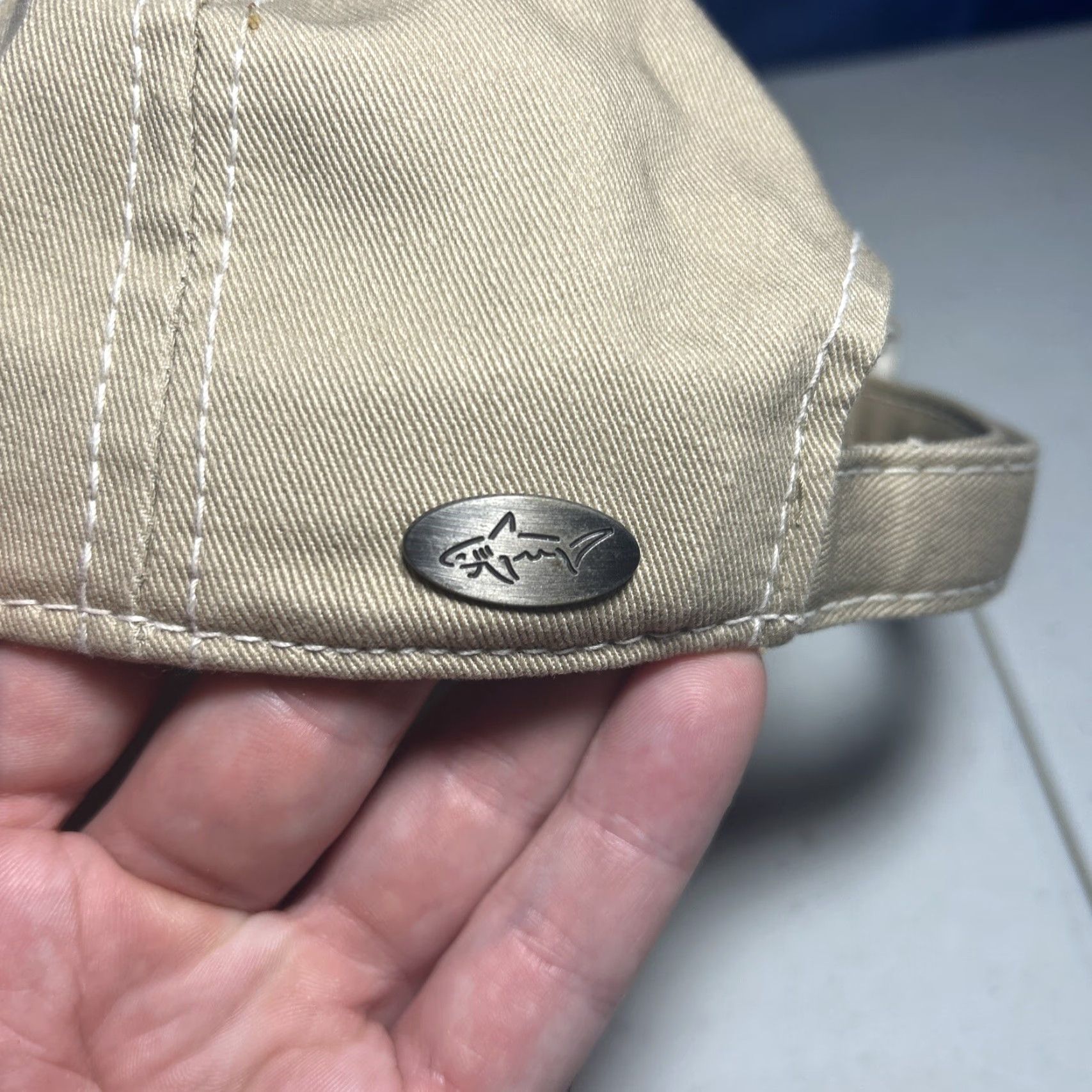 Vintage VINTAGE Greg Norman Hat Cap Khaki Adjustable Strap Baseball Cap Mens Cotton Khaki Logo Recreational Golf Size ONE SIZE - 3 Thumbnail