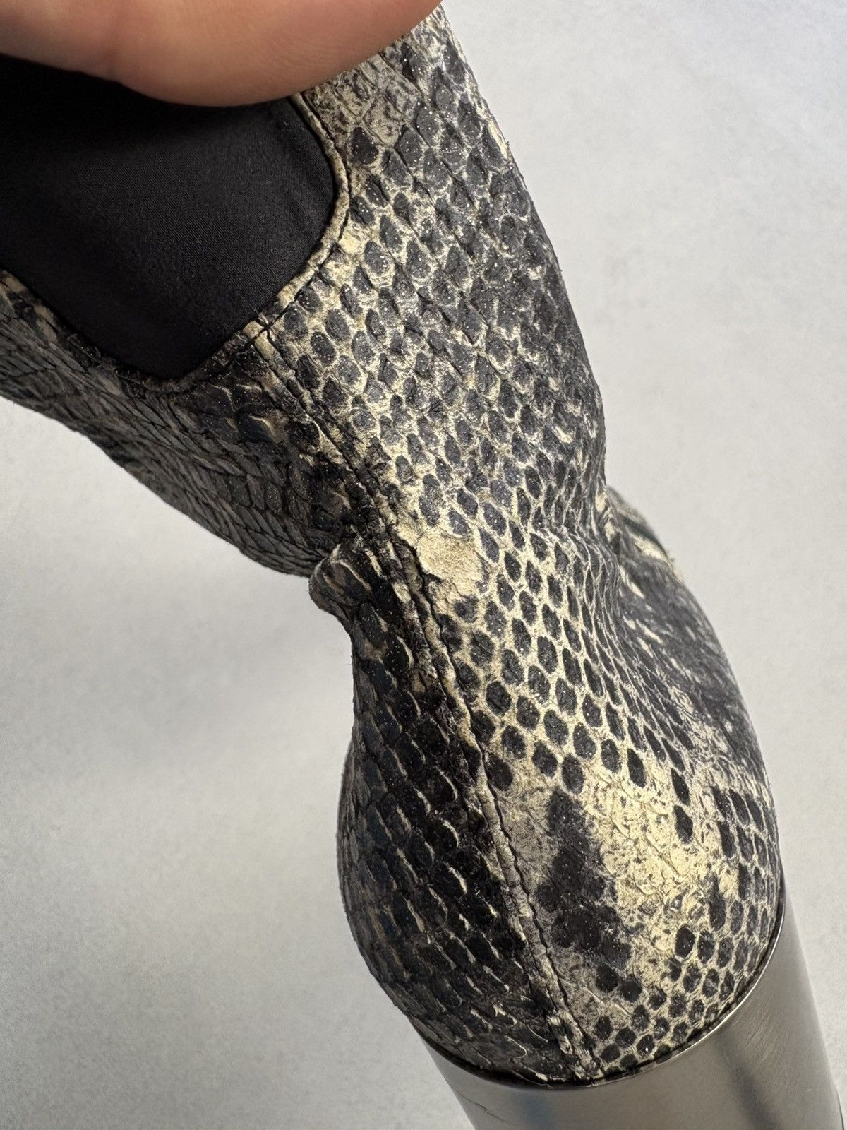 Designer Thierry Rabotin Python Print Leather Ankle Boots Women’s 38 Size US 8 / IT 38 - 21 Thumbnail