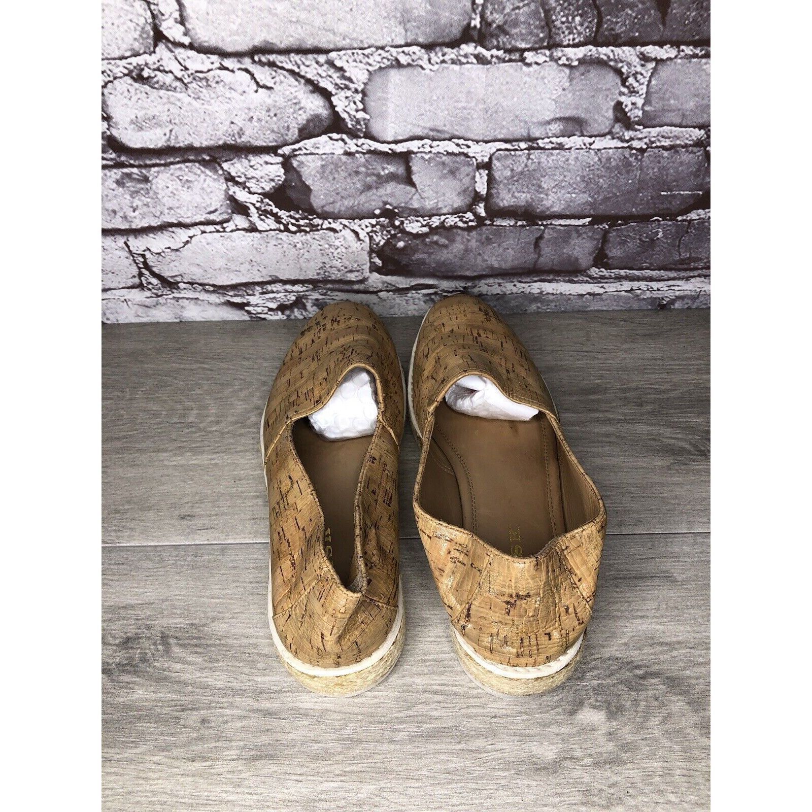 Trask TRASK Cork Tan Sparkle Star Espadrilles Slip On Shoes Women Size US 8 / IT 38 - 5 Thumbnail