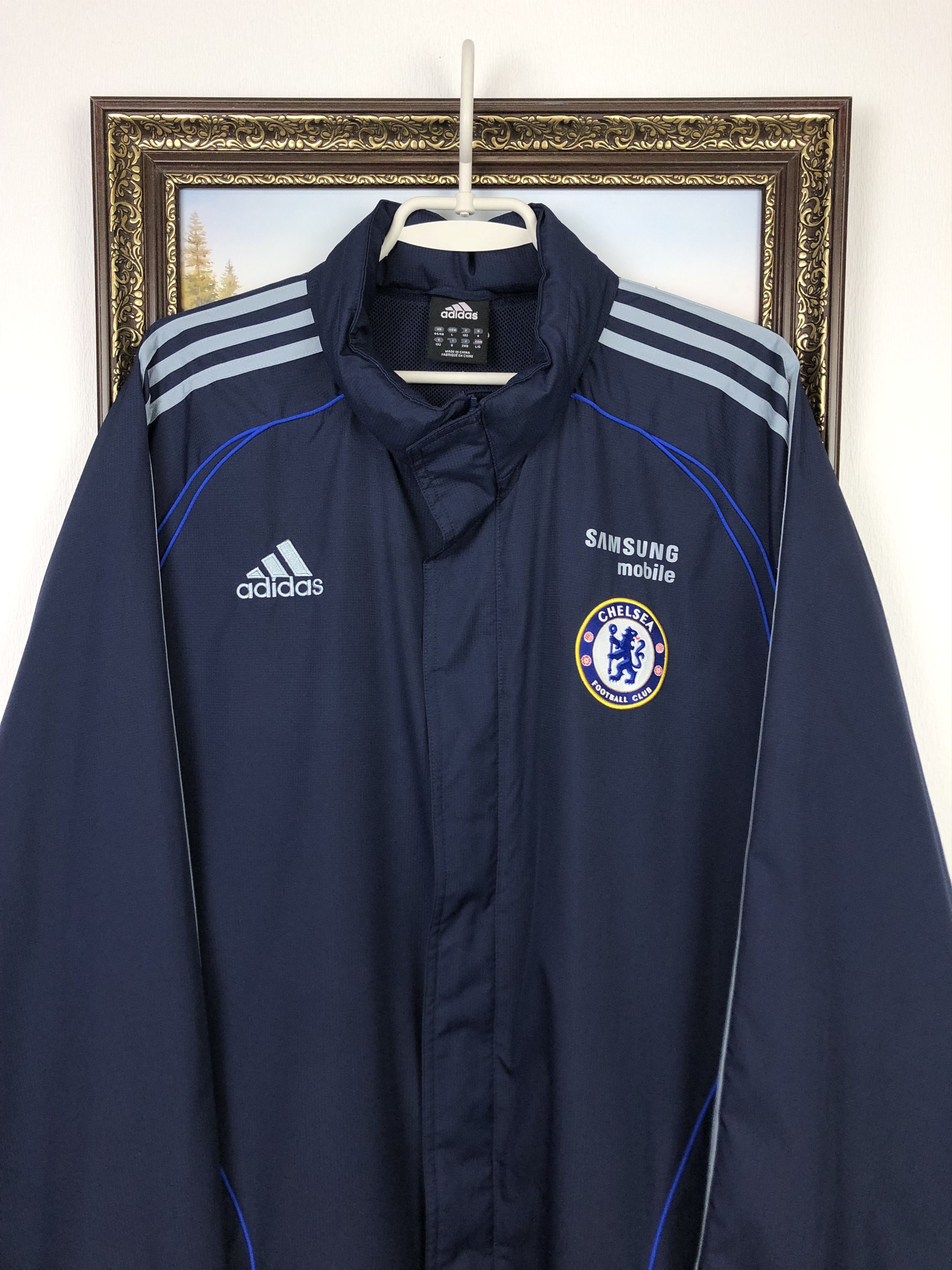 Adidas Vintage Adidas Chelsea Hooded Jacket Soccer Windbreaker Size US XL / EU 56 / 4 - 2 Thumbnail