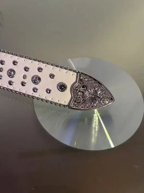 Japanese Brand Y2K Cross Rhinestone Belt (white) Size ONE SIZE - 8 Thumbnail