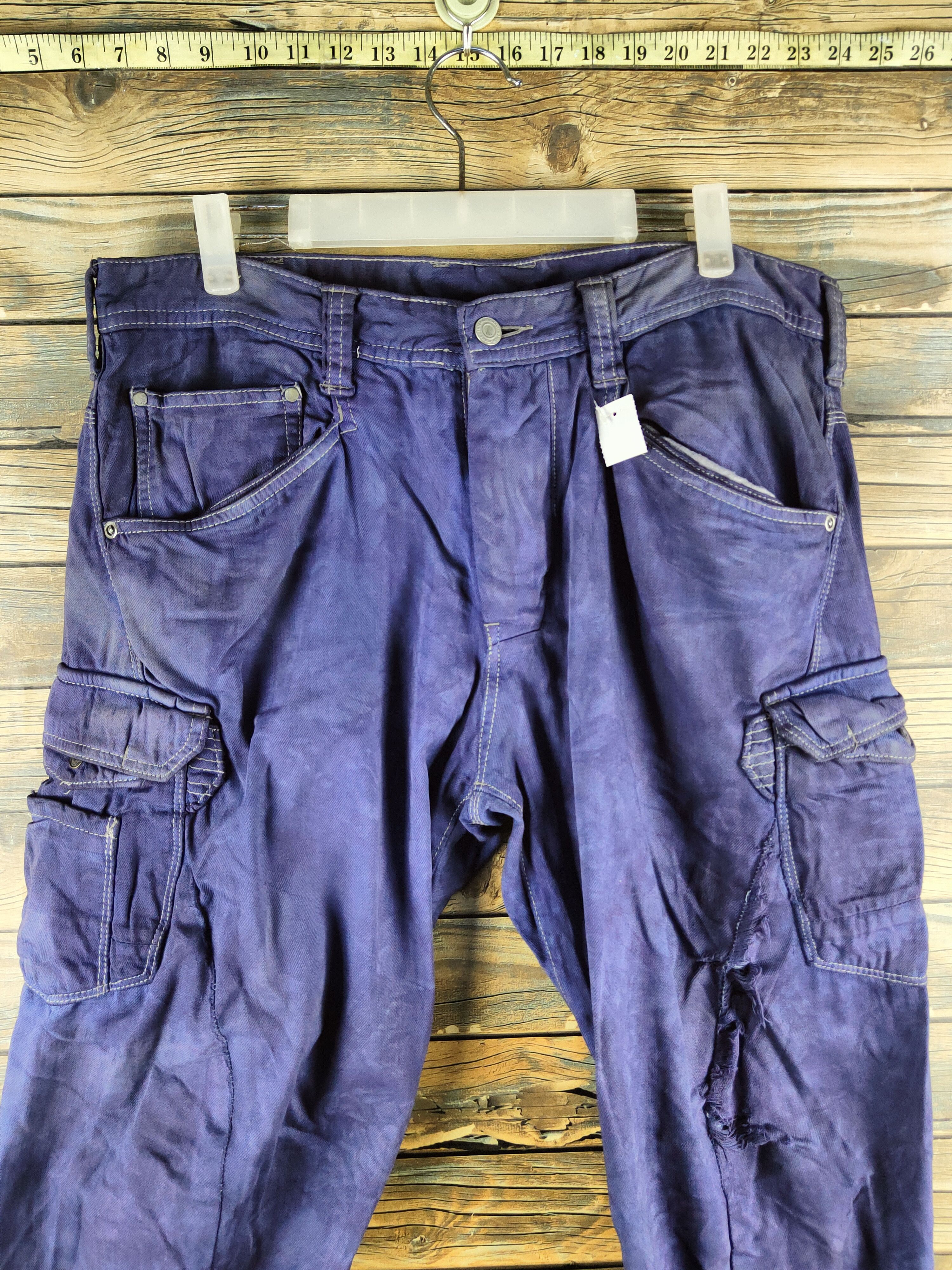 Japanese Brand DL Evenriver Purple Multipocket Cargo Pants #46-624 Size US 34 / EU 50 - 2 Thumbnail