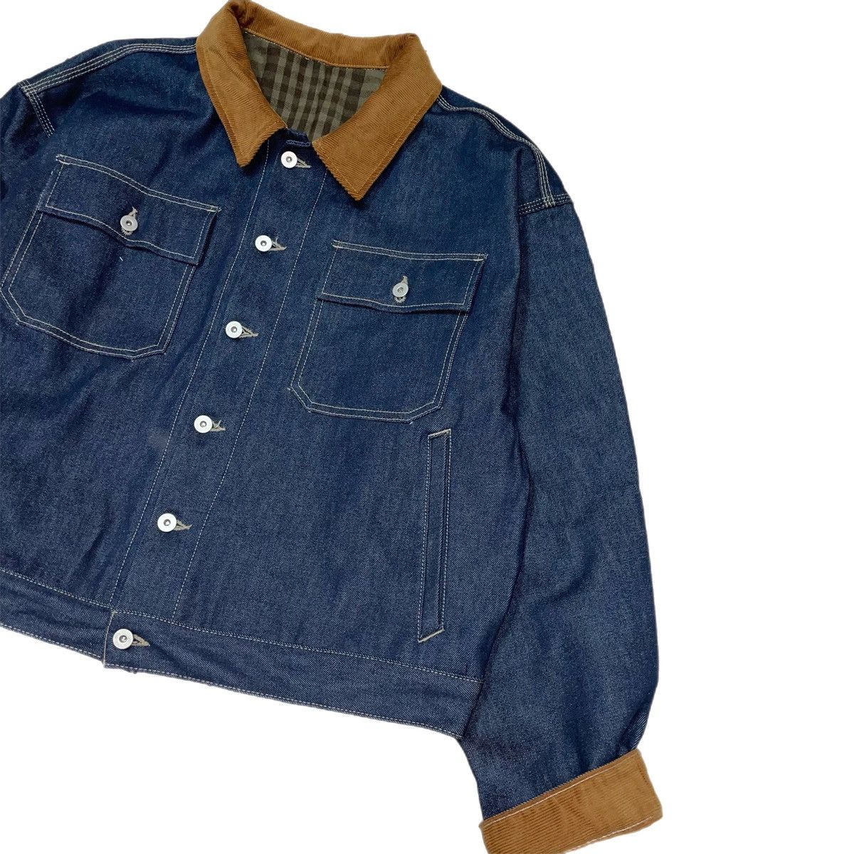 Los Angeles Apparel × Yeezy Yeezy Season Raw Denim Jacket Sample Flannel Lined Size US L / EU 52-54 / 3 - 3 Thumbnail
