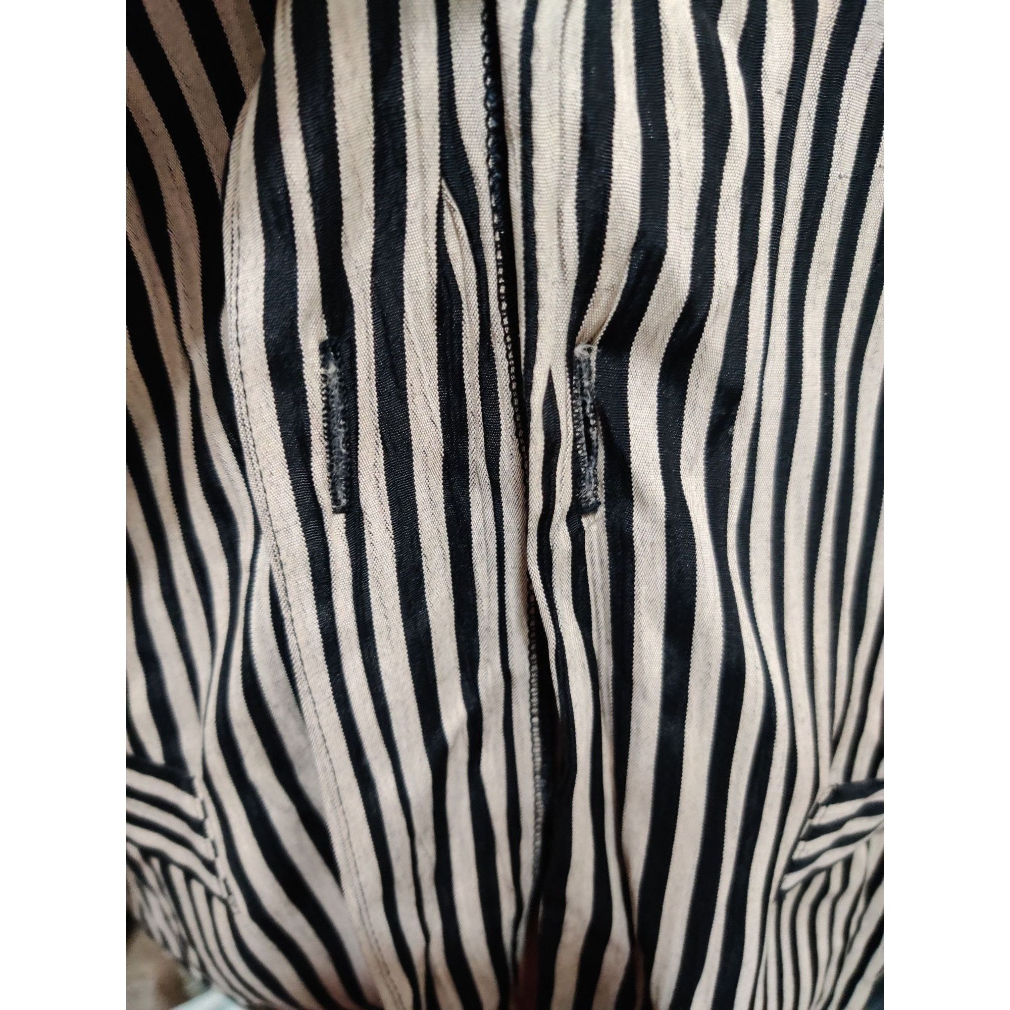 Vintage Vintage Dress Savvy NY 14 Black Beige Striped Blazer Vest Co Size XL / US 12-14 / IT 48-50 - 6 Thumbnail