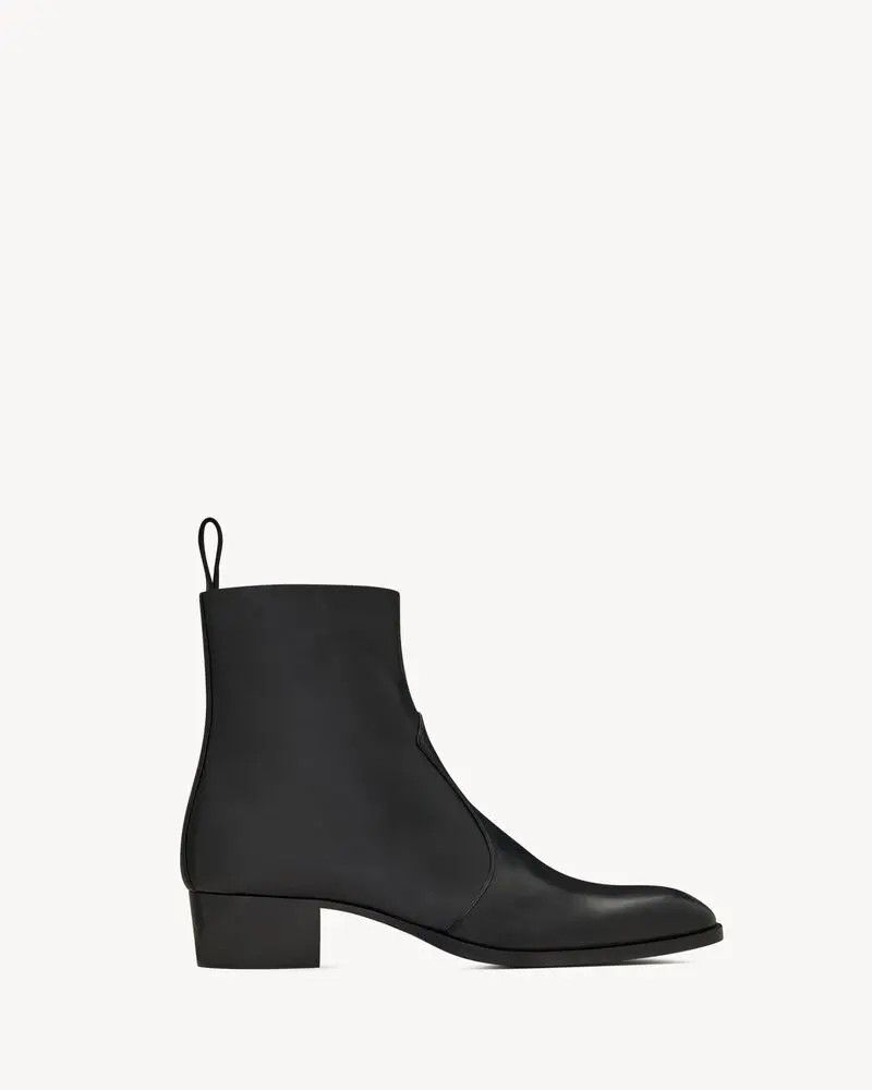 Saint Laurent Paris o1la1rc1a0526 682627 Wyatt Boots in Smooth Leather in Black Size US 7 / EU 40 - 1 Thumbnail