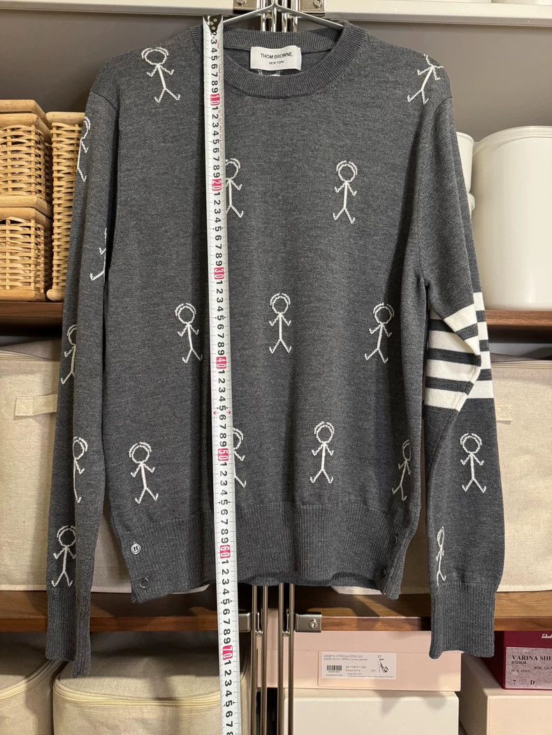 Thom Browne Thom Browne Gray wool matchstick pattern knit sweater Size US M / EU 48-50 / 2 - 8 Thumbnail