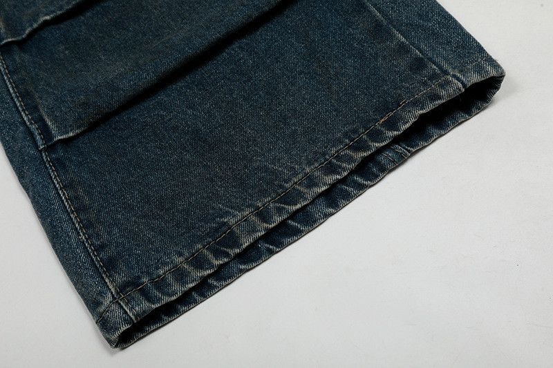Vintage American retro distressed wide-leg ripped jeans Size US 32 / EU 48 - 6 Thumbnail