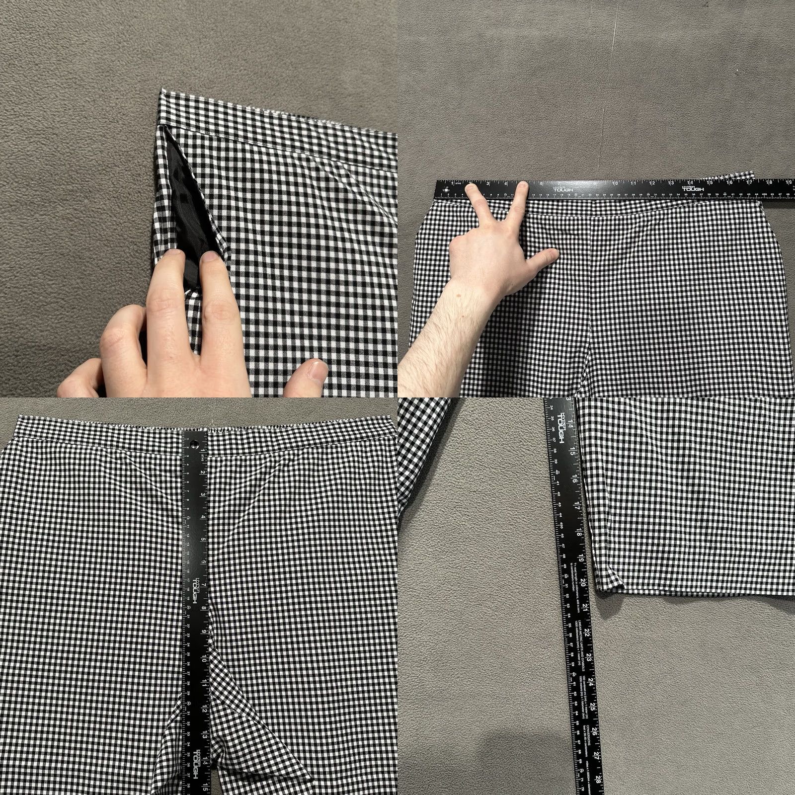 Vintage Alfred Dunner Pants Womens 16 Black Capri White Gingham Elastic Waist Cropped Size 38" / US 16 / IT 52 - 8 Thumbnail