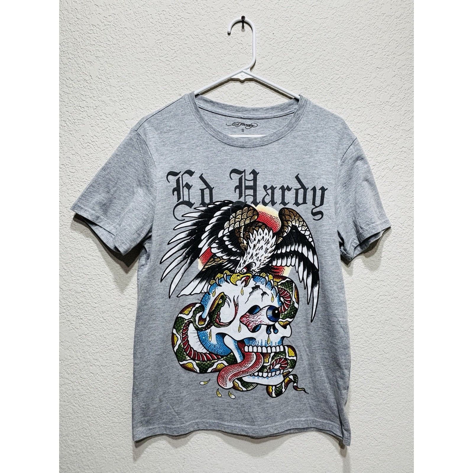 Ed Hardy Ed Hardy T Shirt Bejeweld Eagle Grey Heather Small Size US S / EU 44-46 / 1 - 1 Thumbnail
