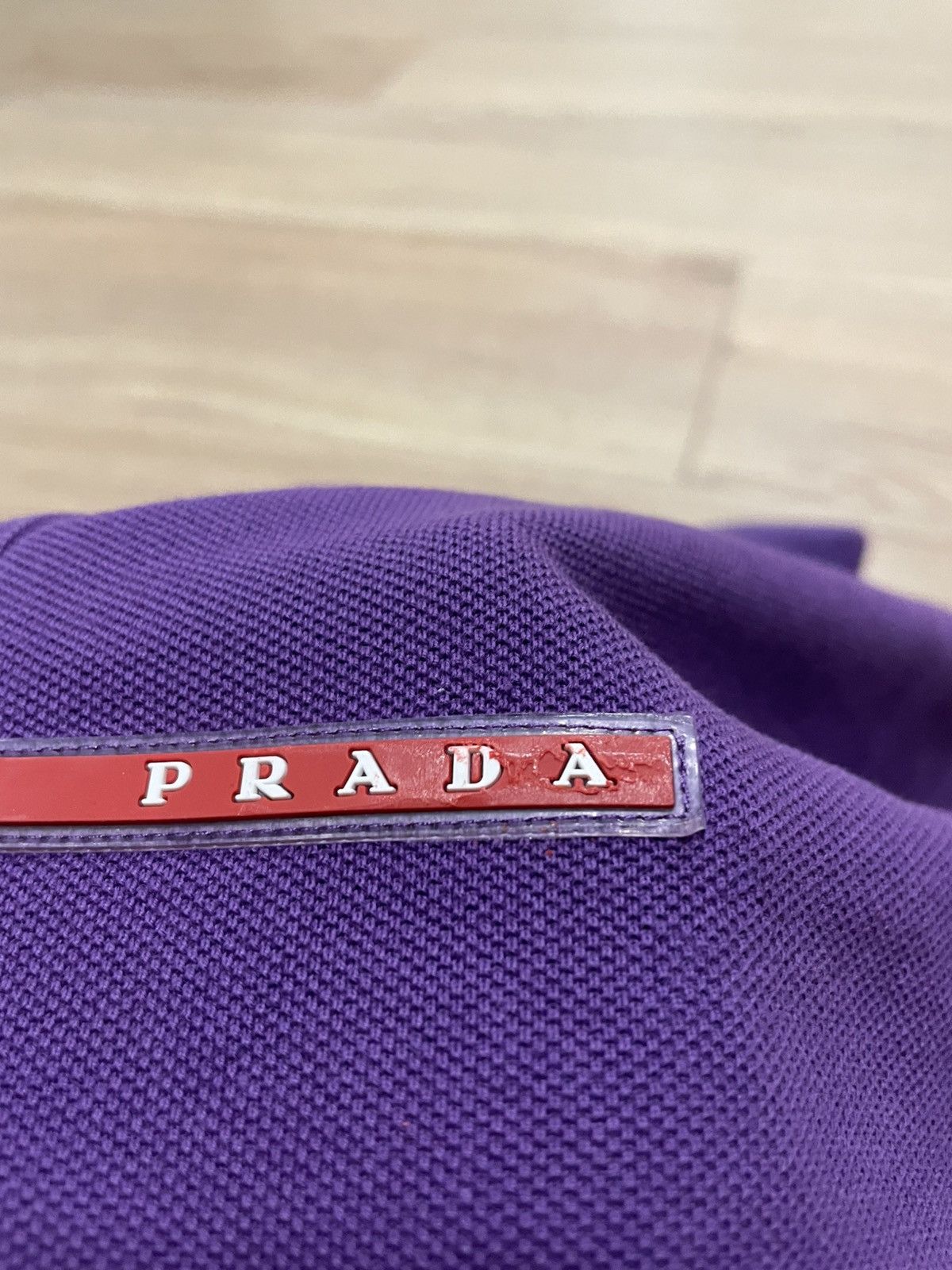 Prada Prada Rad Tab Logo Purple Polo Shirt Size US L / EU 52-54 / 3 - 7 Thumbnail