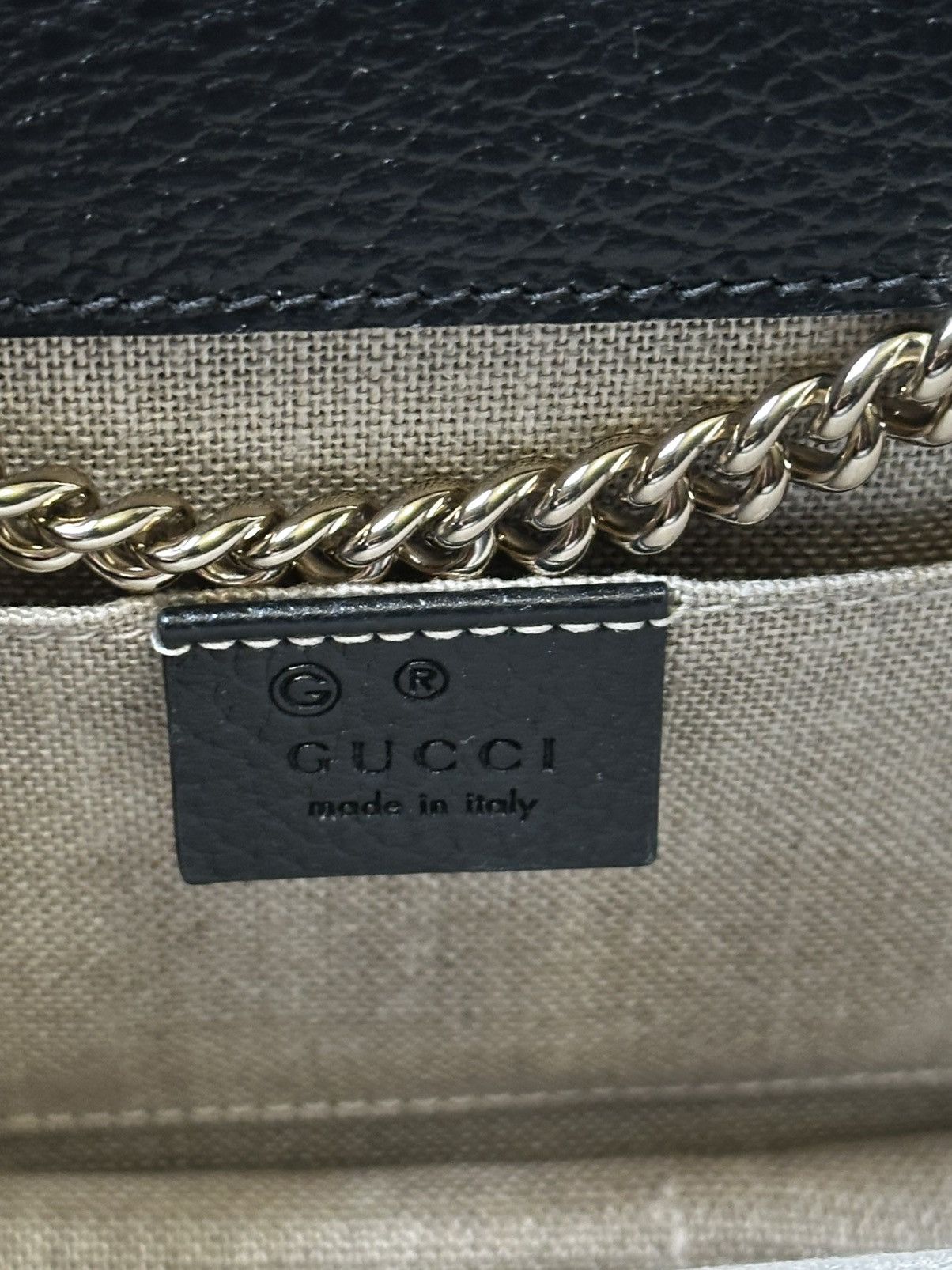 Gucci Gucci GG Interlocking Black Leather Shoulder Bag - 510304 Size ONE SIZE - 7 Thumbnail