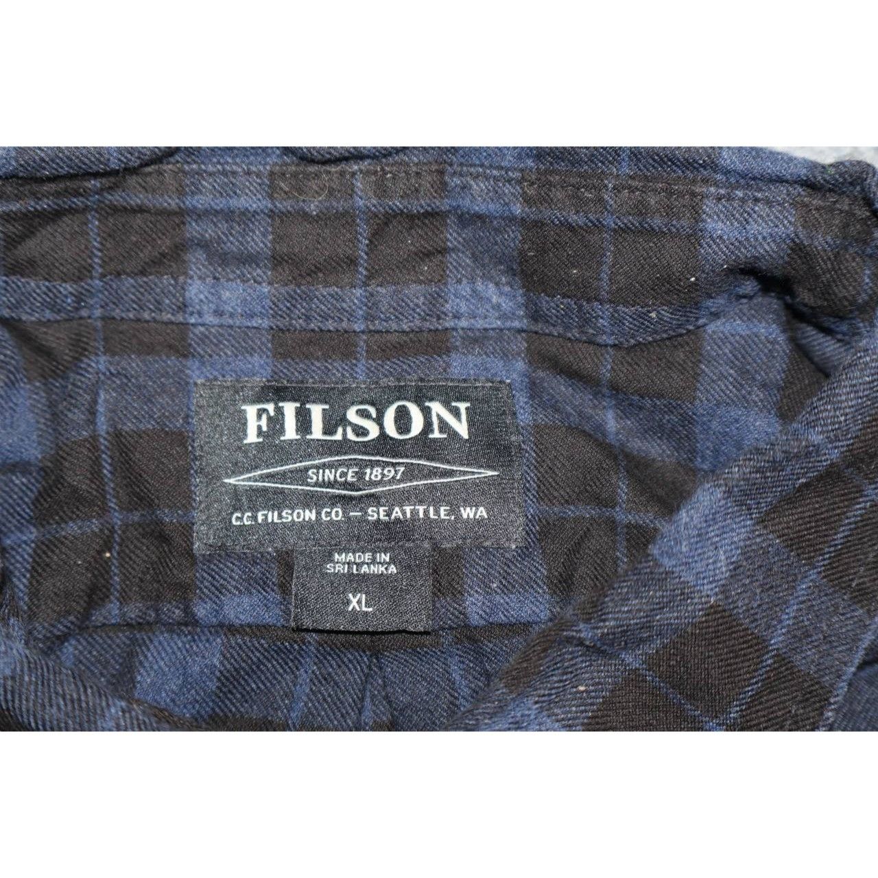 Filson Filson Flannel Work Shirt Blue and Black Plaid Size XL Size US XL / EU 56 / 4 - 3 Thumbnail