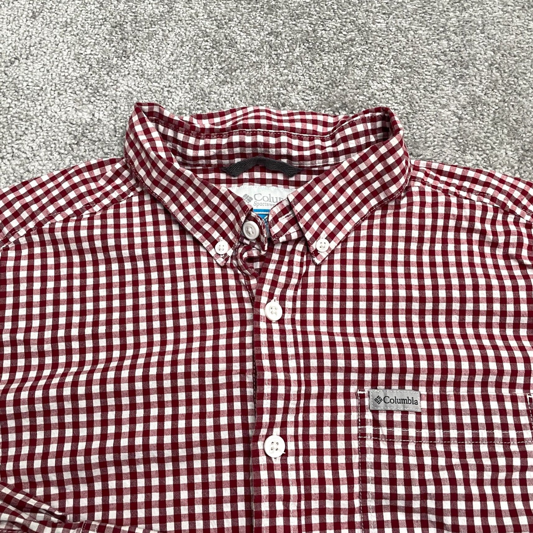 Vintage Columbia Shirt Mens Large Red White Check Long Sleeve Button Down Cotton Casual Size US L / EU 52-54 / 3 - 3 Thumbnail