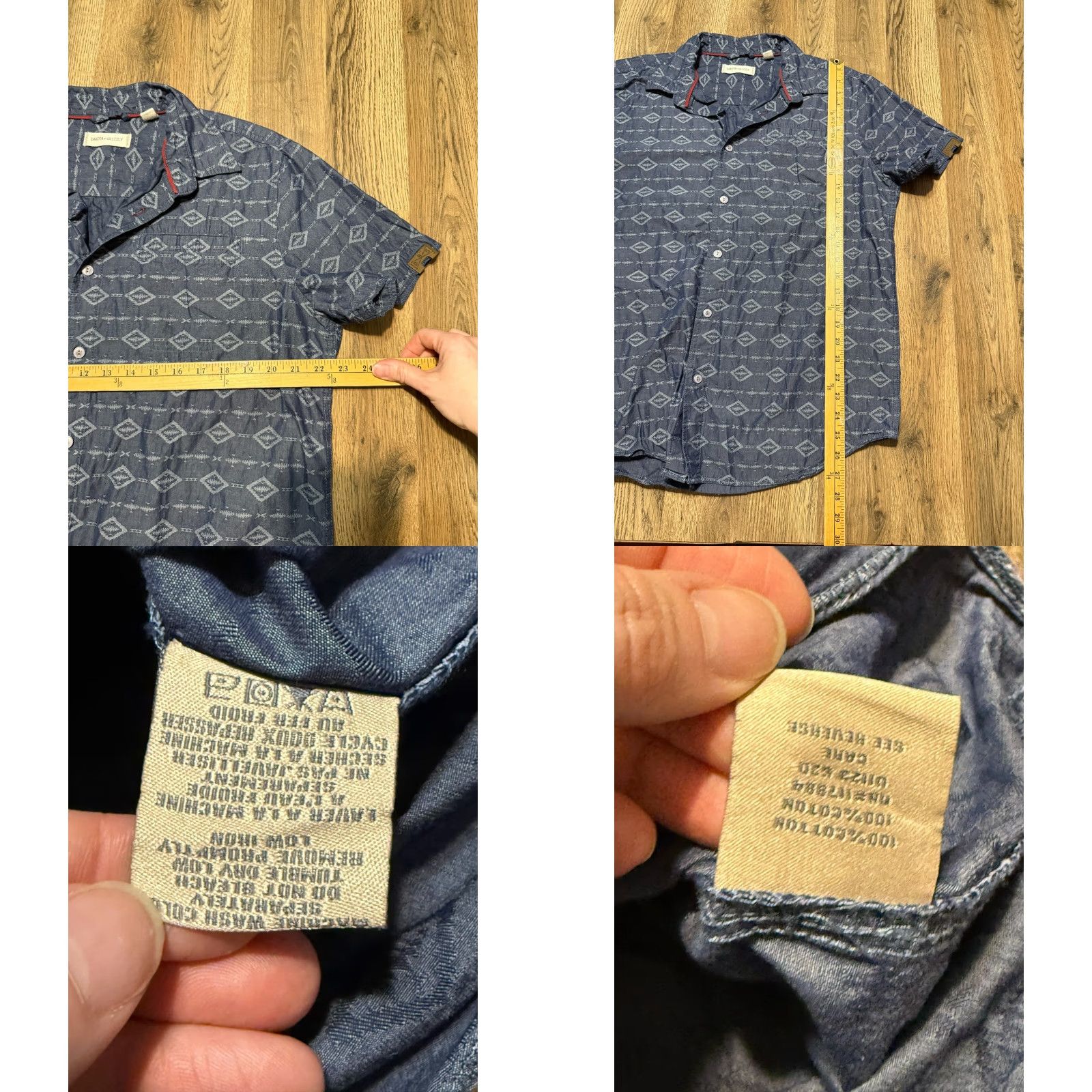 Vintage Dakota Grizzly Shirt Men’s Size Large Blue Grey Short Sleeve Button Up Shirt Size US L / EU 52-54 / 3 - 8 Thumbnail