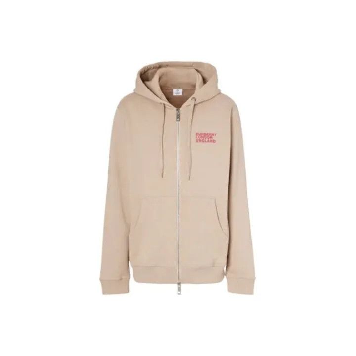 Burberry Burberry Logo Printed Zip-Up Hooded Sweatshirt Size US L / EU 52-54 / 3 - 1 Thumbnail