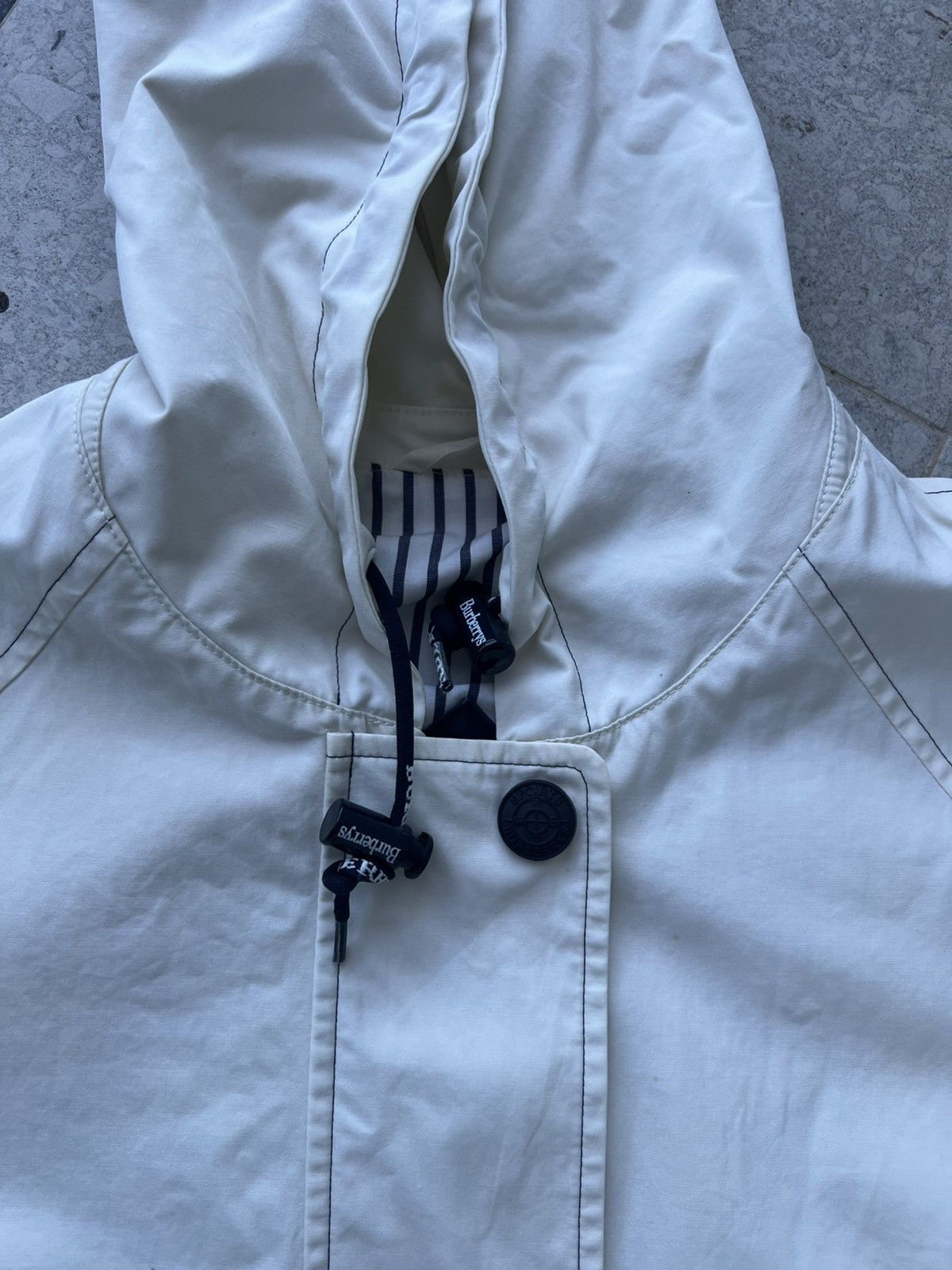 Burberry × Vintage Burberrys Sports Coat 7 Cotton White FNA29-360 Size M / US 6-8 / IT 42-44 - 5 Thumbnail