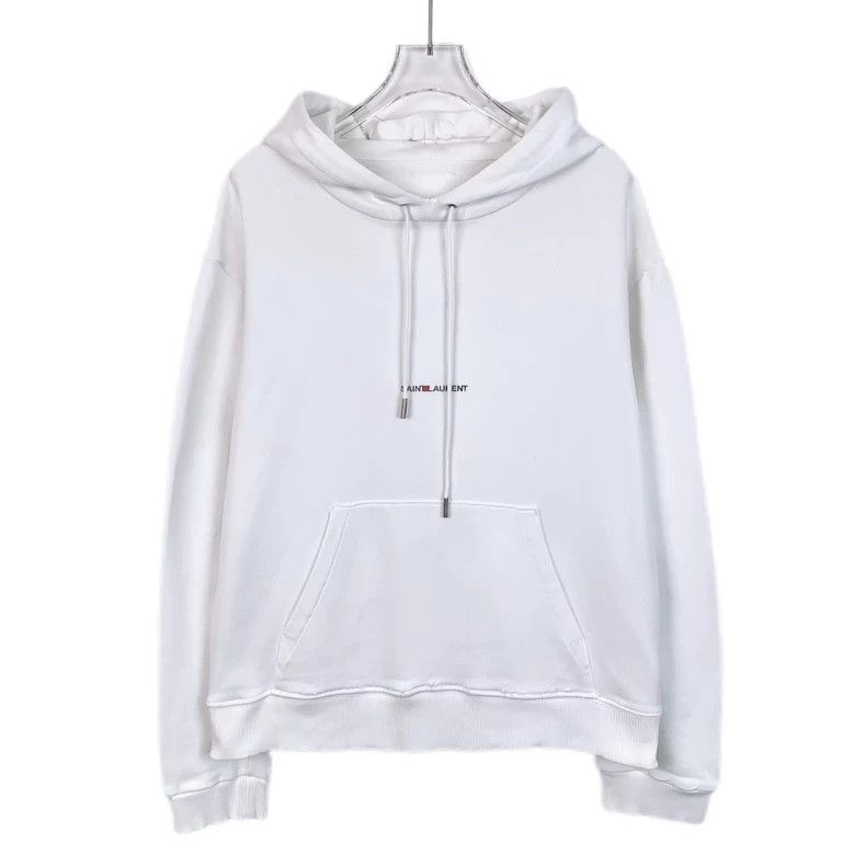 Saint Laurent Paris Saint Laurent size os White logo hooded white sweatshirt 2 Size US M / EU 48-50 / 2 - 1 Thumbnail